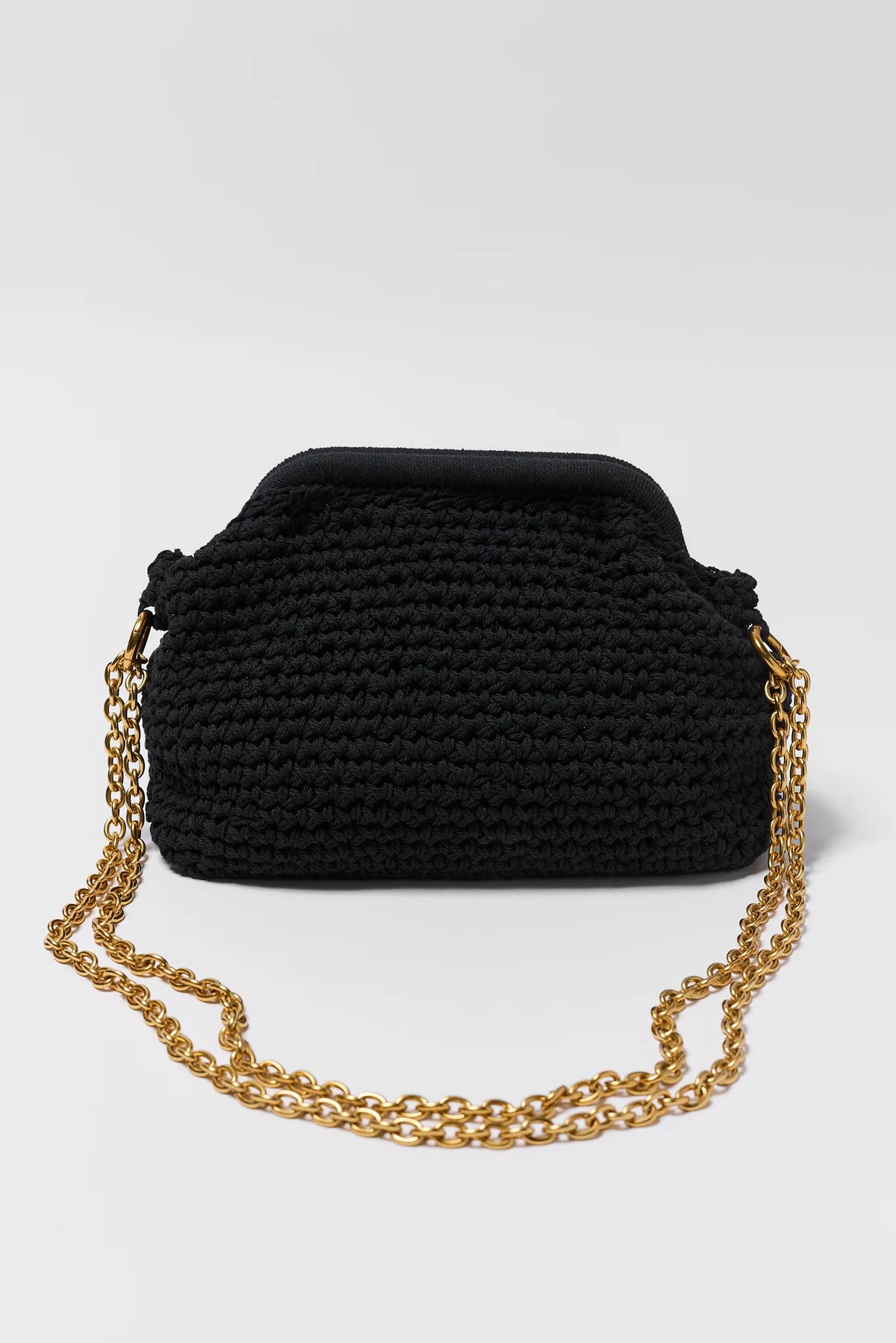 Black Woven Crossbody Bag
