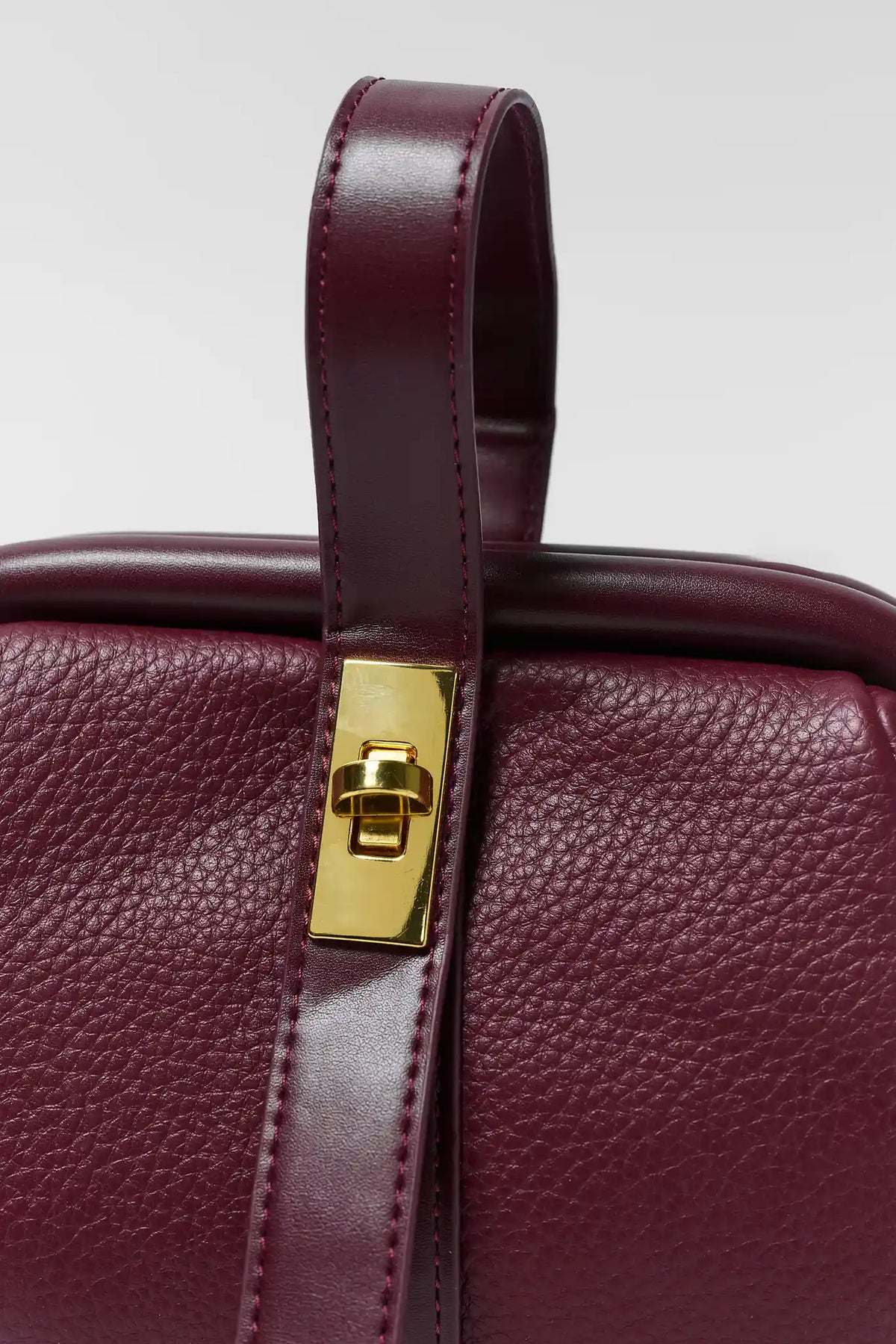 Burgundy Mini Turnlock Crossbody Bag