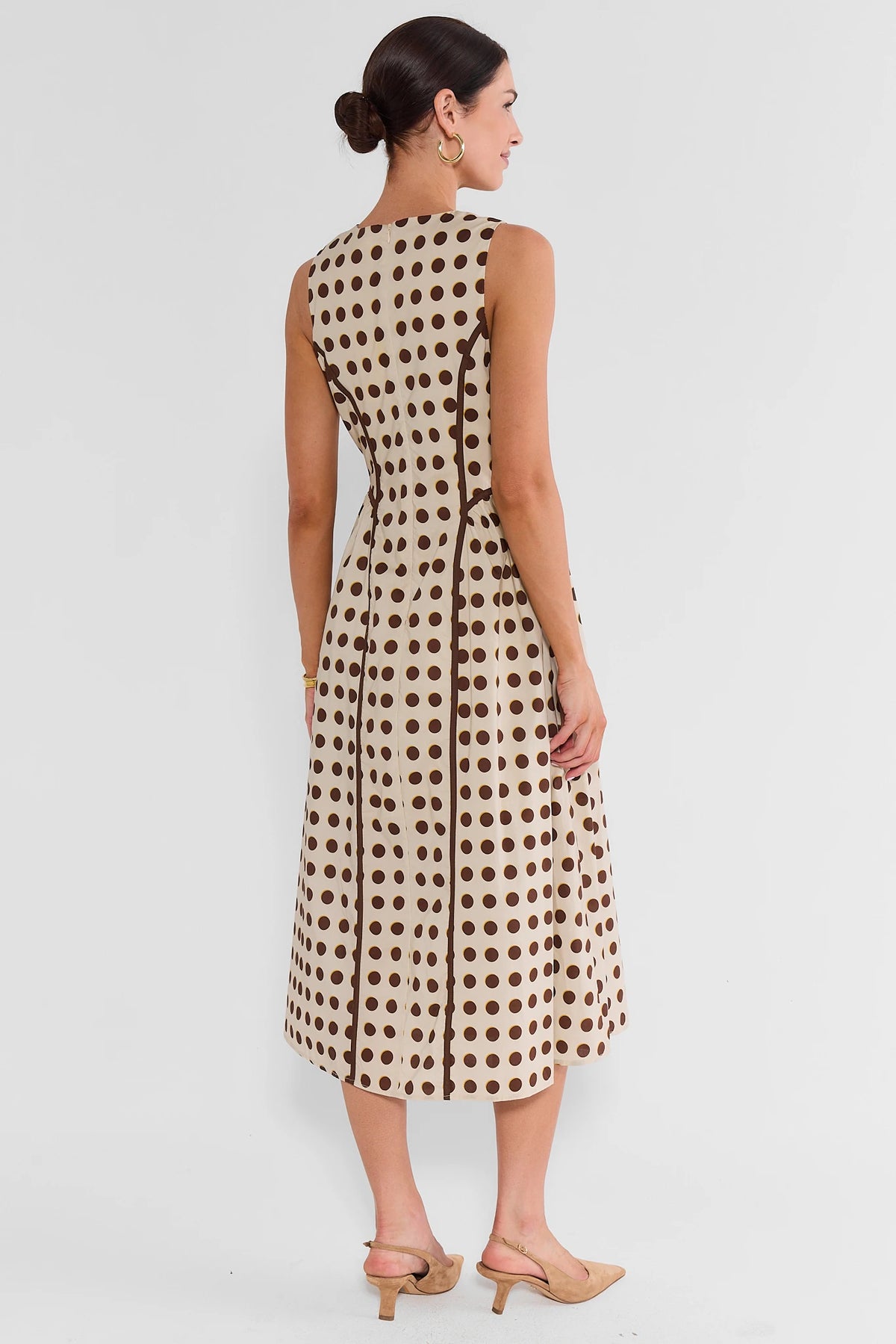 Ivory Polka Dot Midi Dress