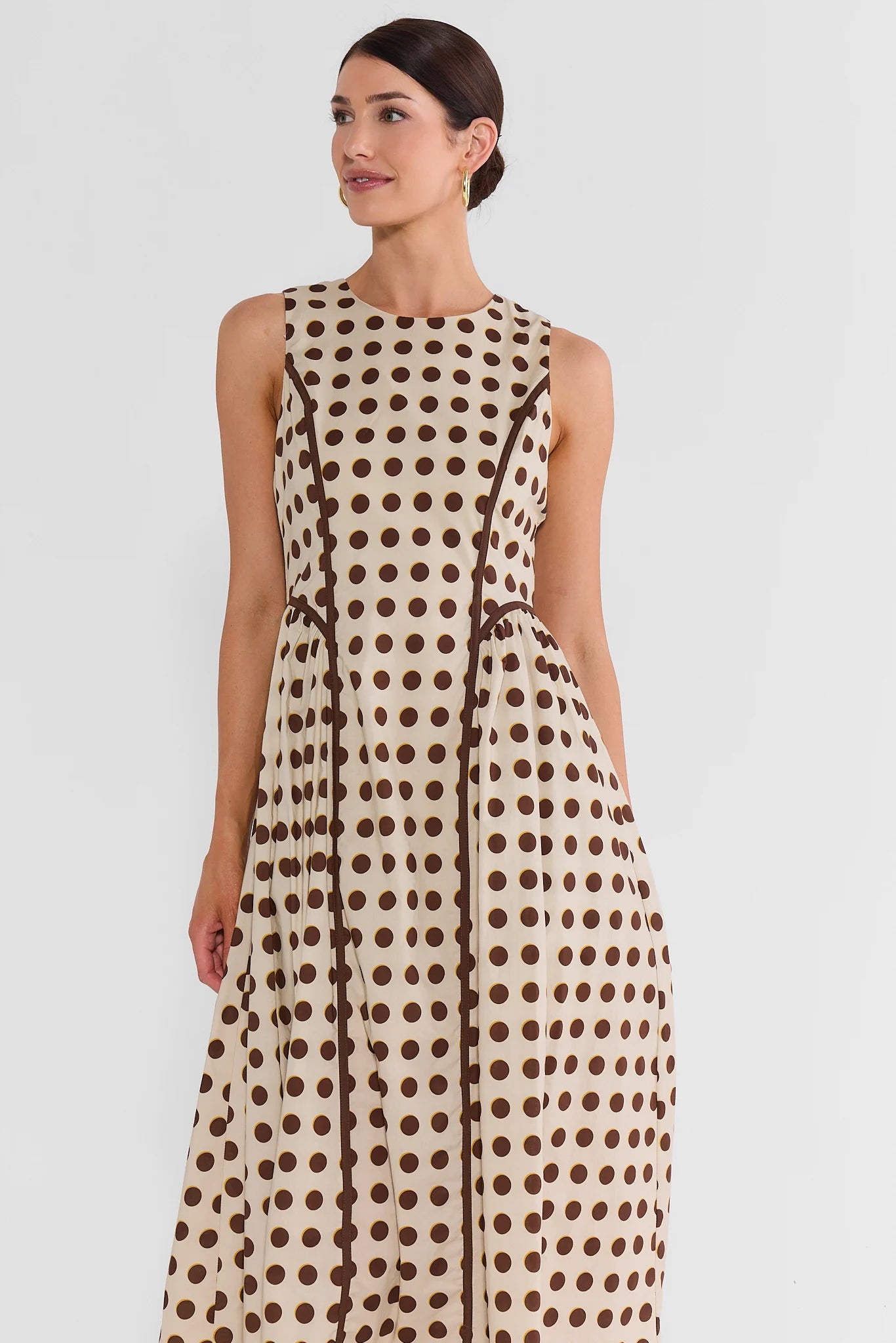 Ivory Polka Dot Midi Dress