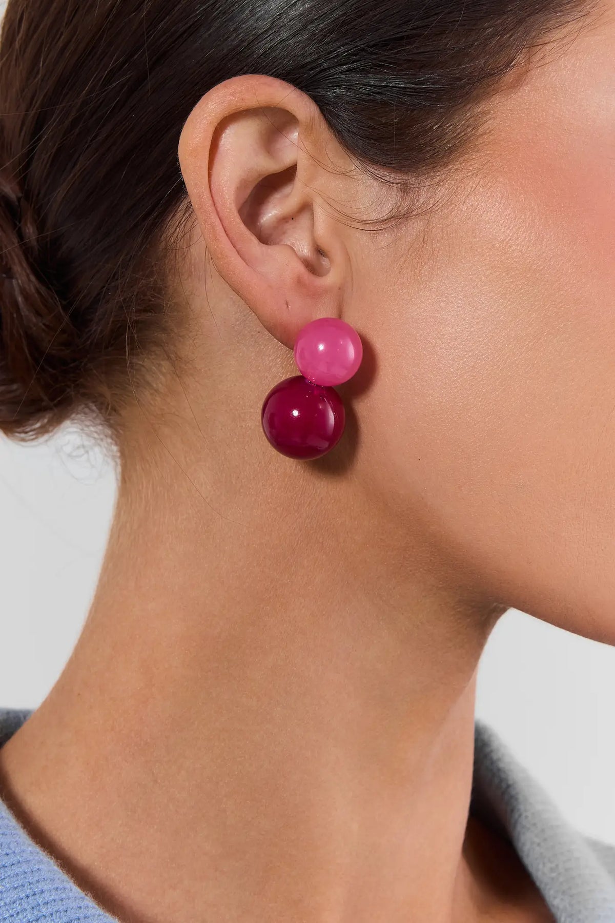 Burgundy Stacked Drop Earrings