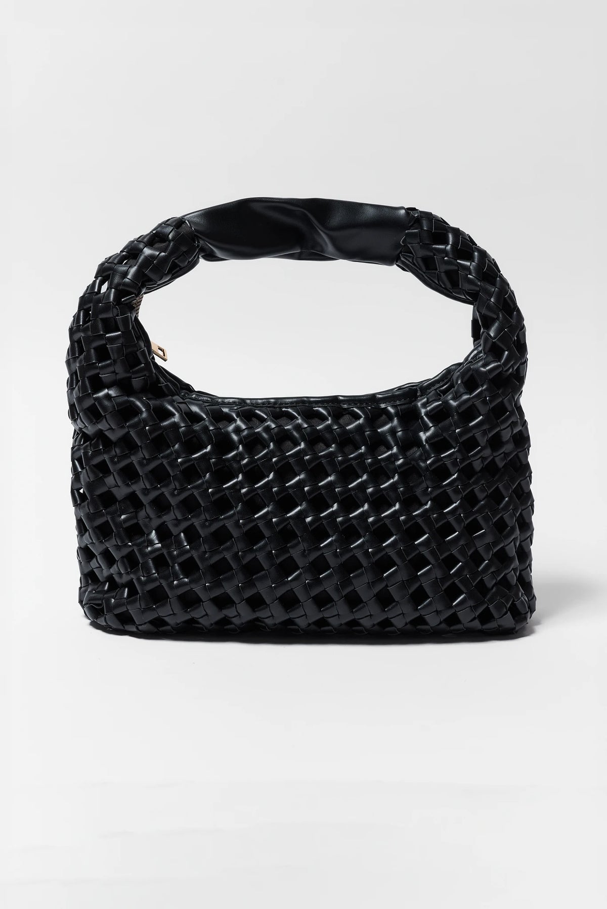 Black Woven Shoulder Bag