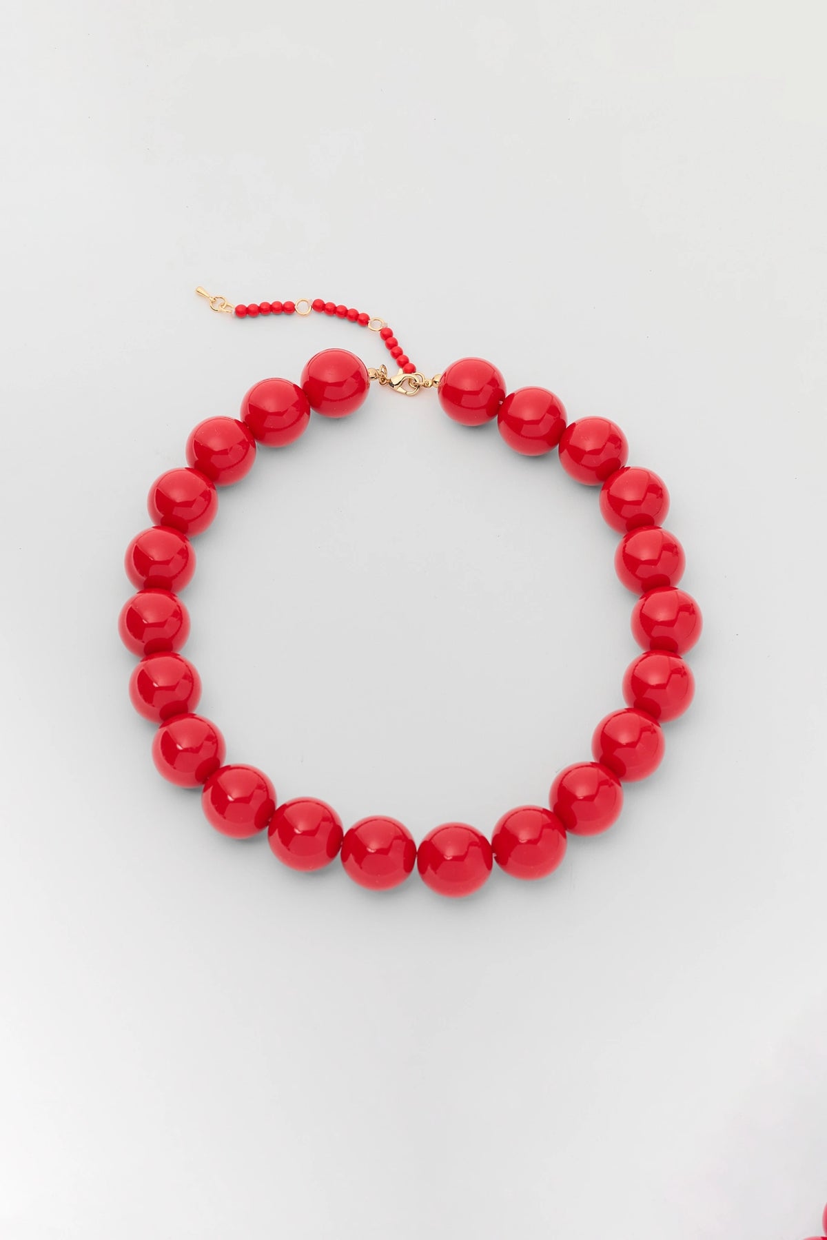 Red Chunky Beaded Statement Necklace