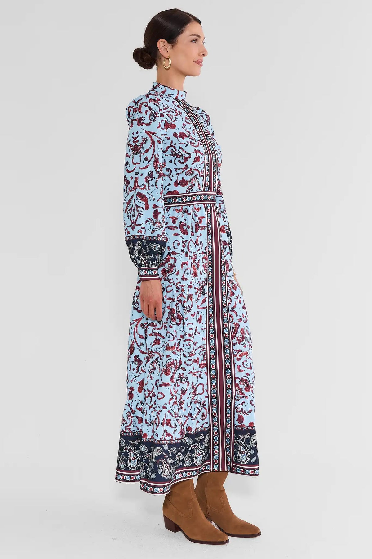 Amber Blue Printed Maxi Dress