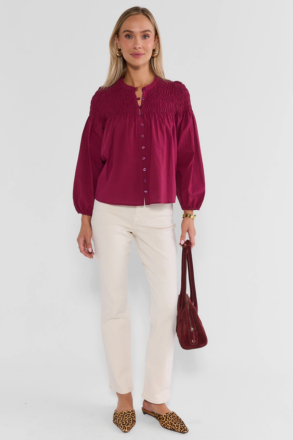 Reese Plum Smocked Top
