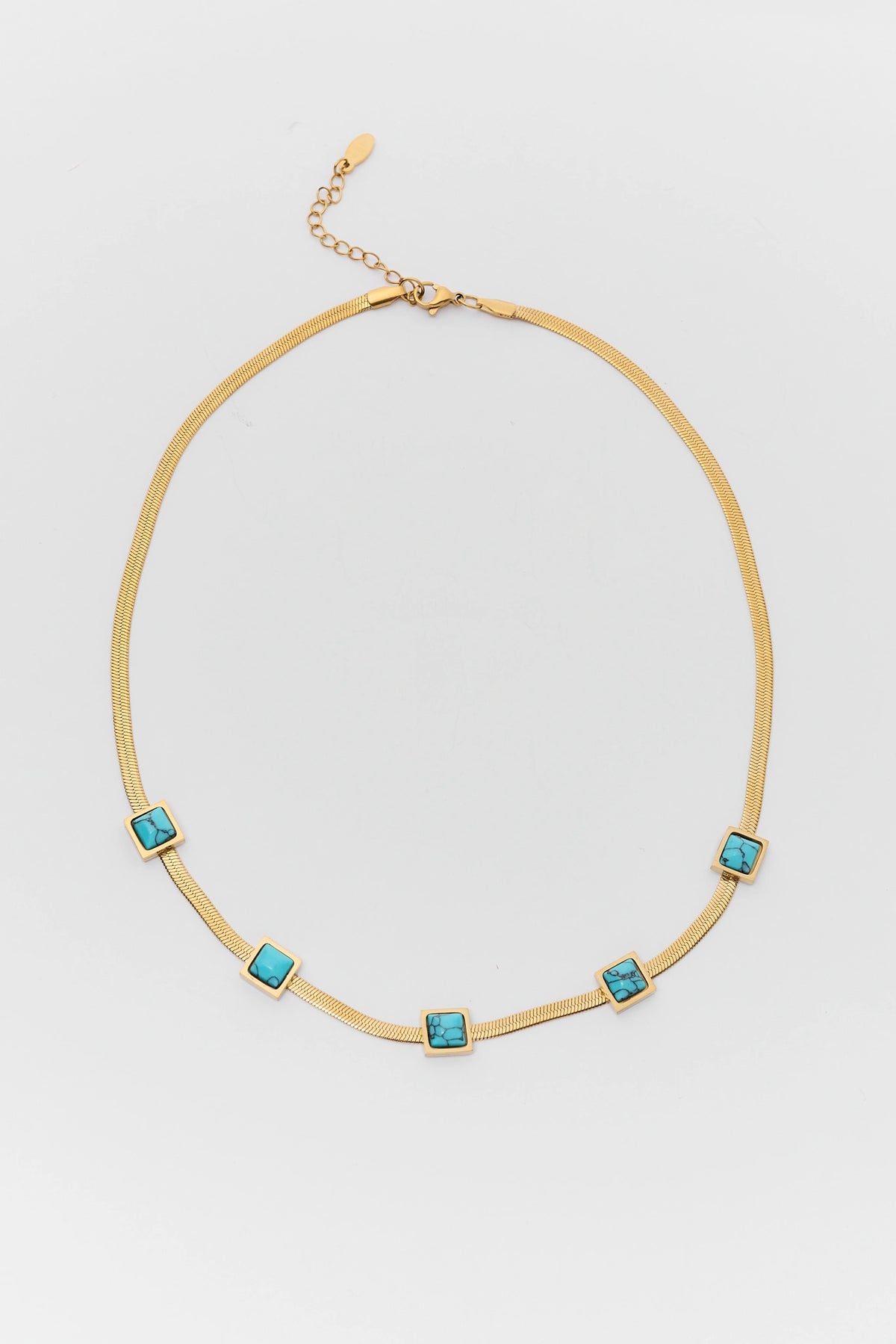 Gold Turquoise Stone Necklace