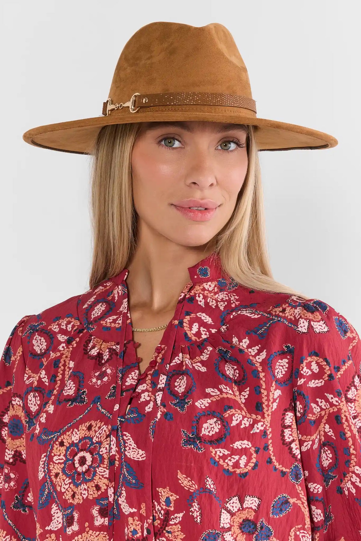 Camel Horse Bit Wide Brim Hat