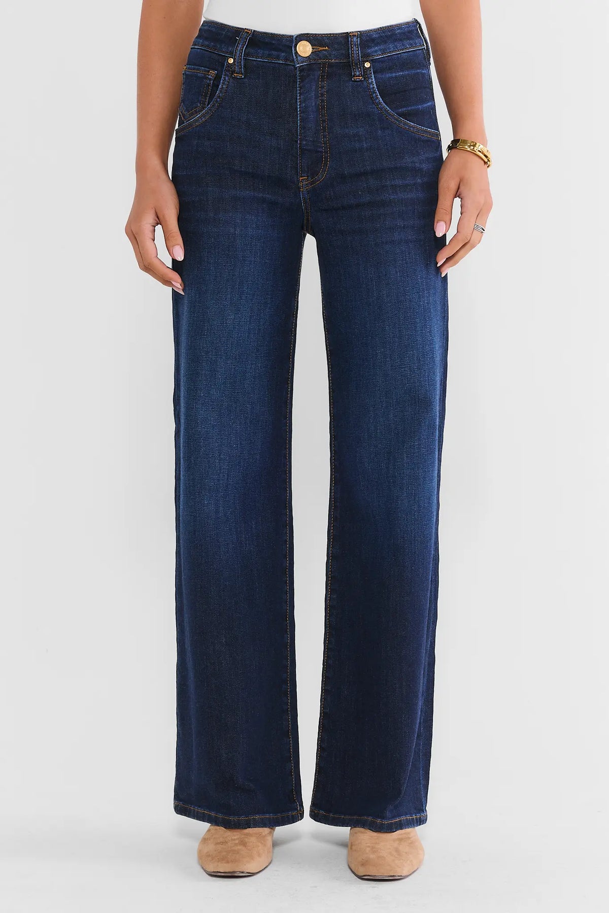 Maya Dark Wide Leg Jeans by KUT