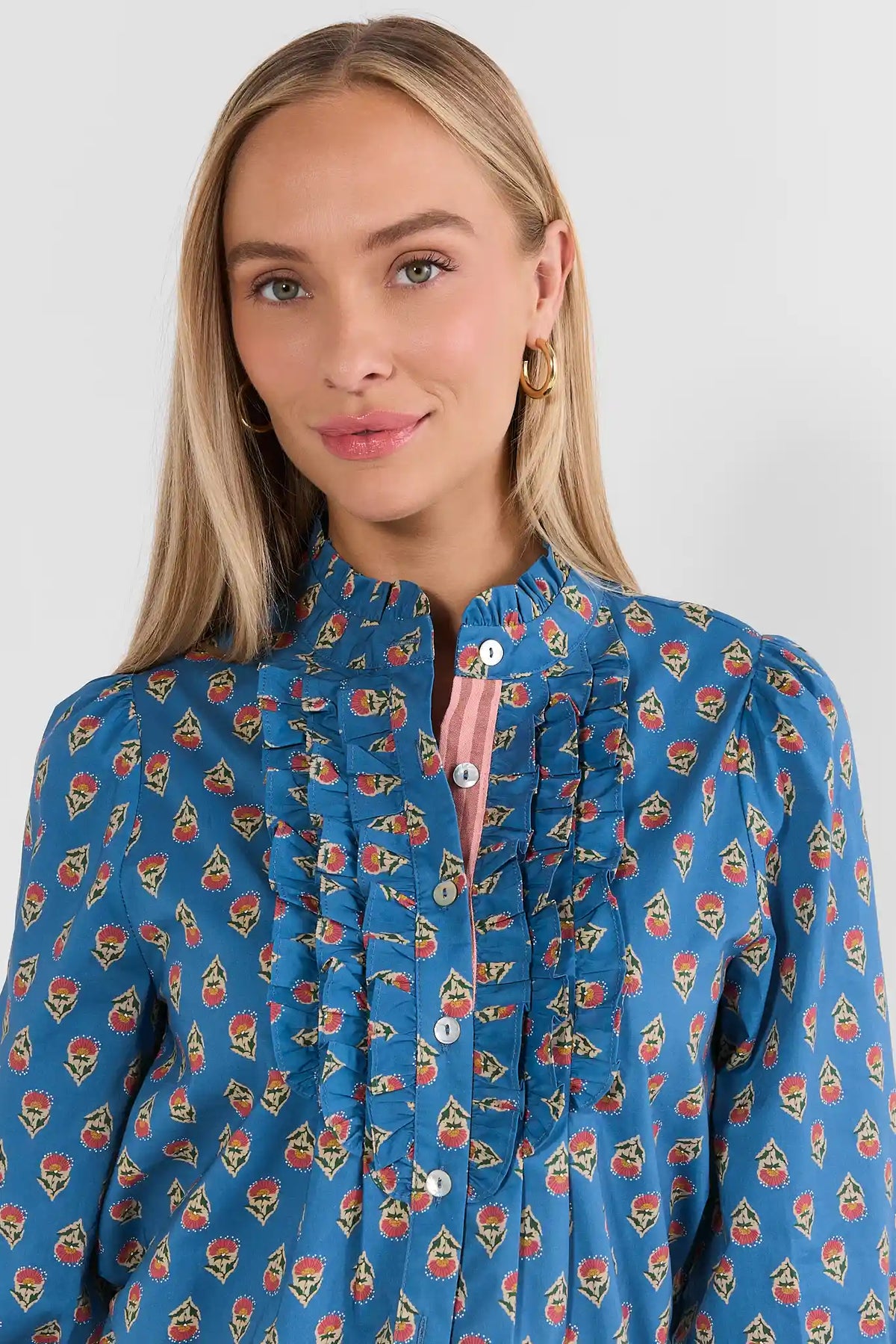 Logan Blue Floral Printed Top by THML