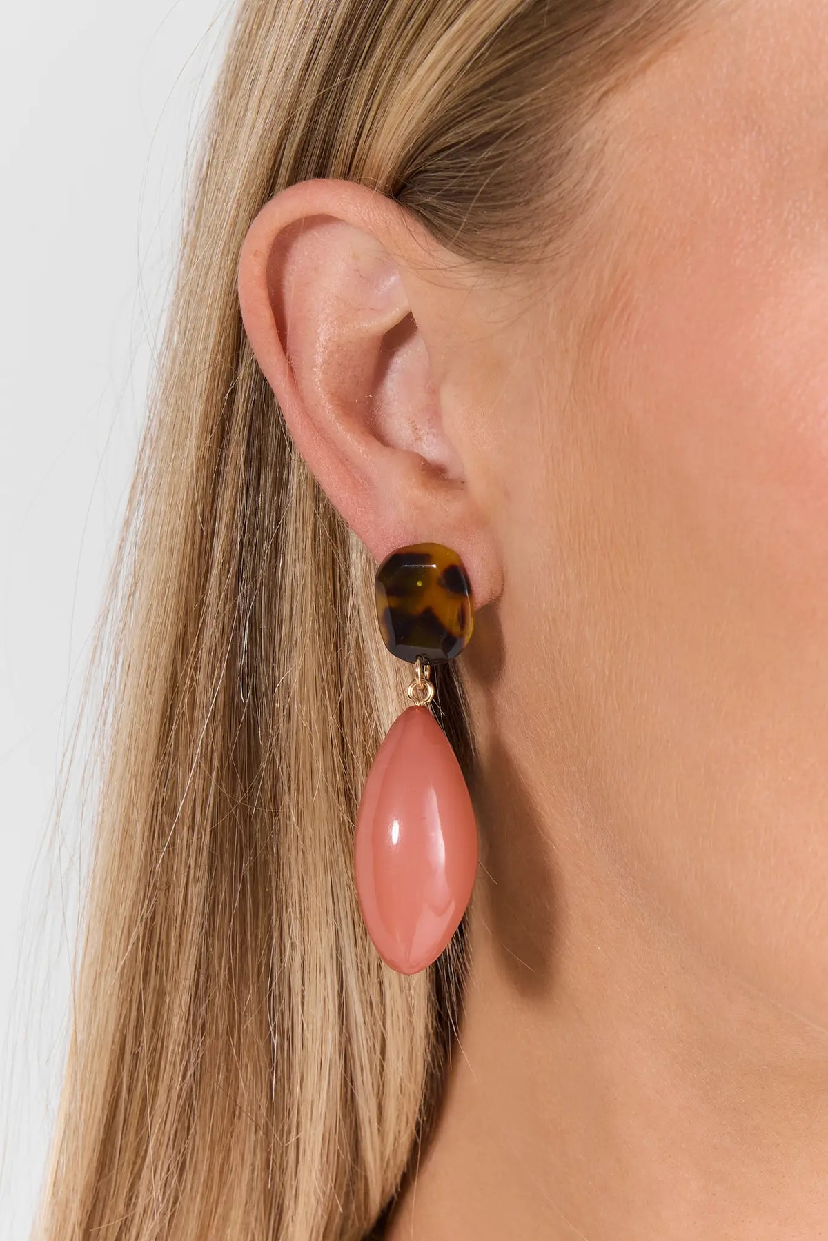Pink Acrylic Drop Earrings