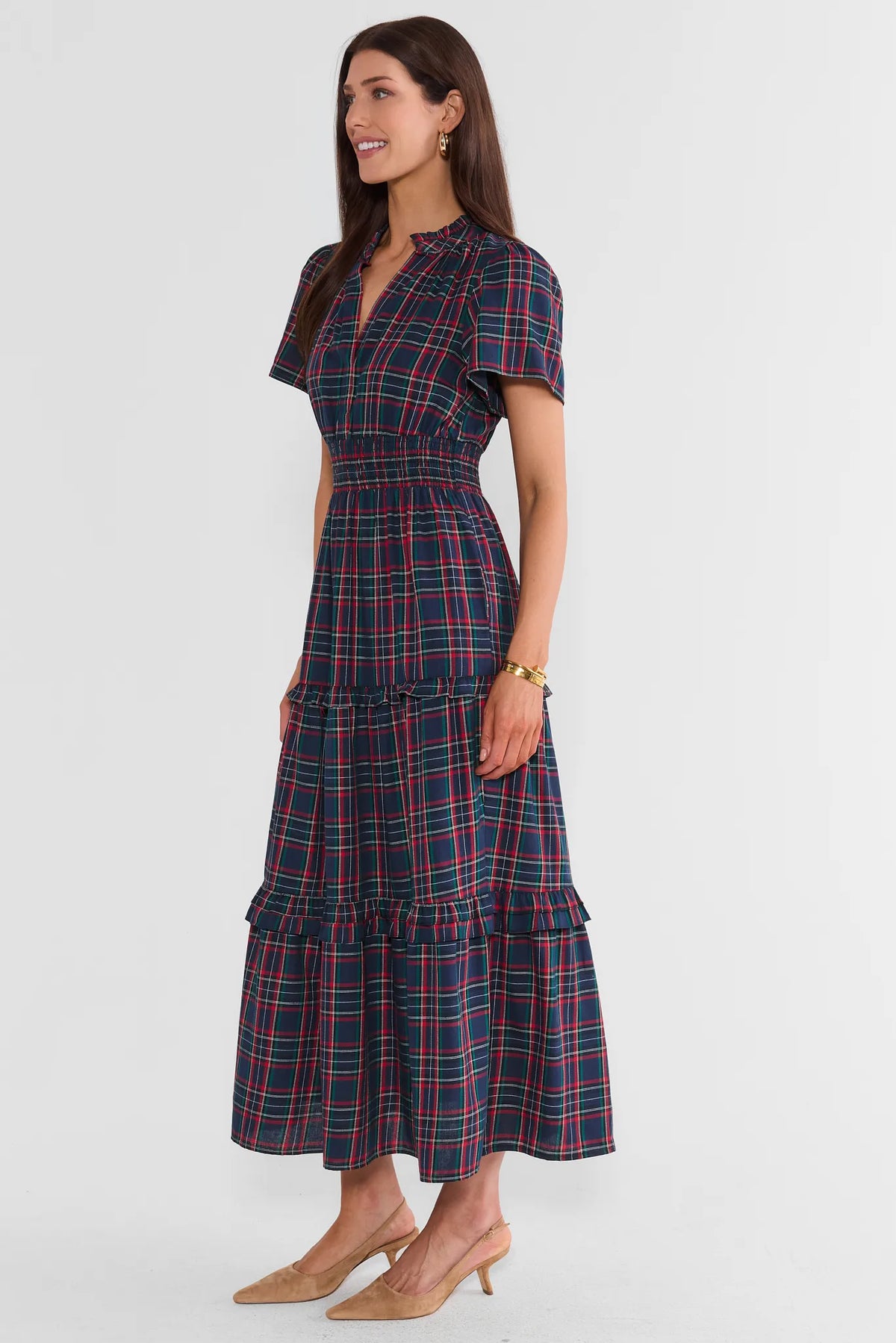 Delise Plaid Maxi Dress