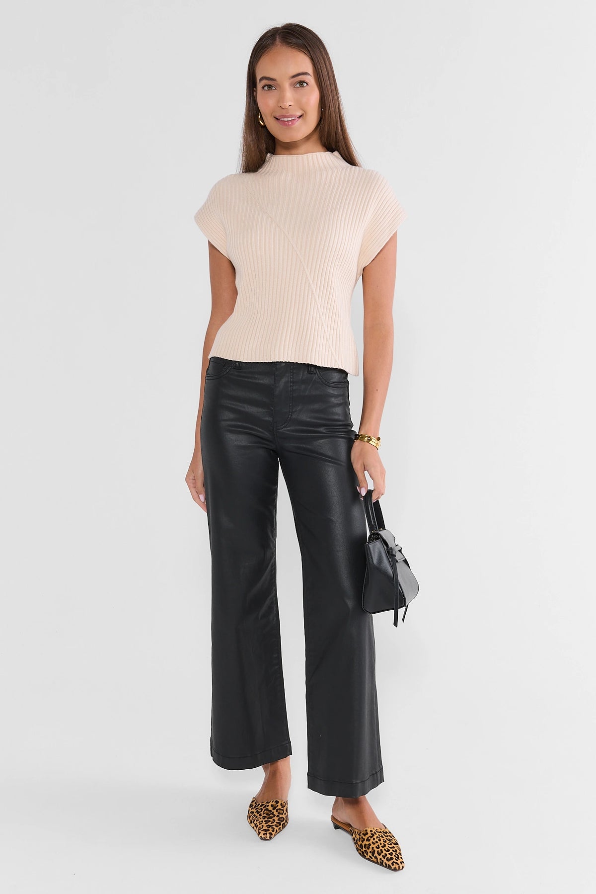 Meg Black Wax Coated Jeans by KUT