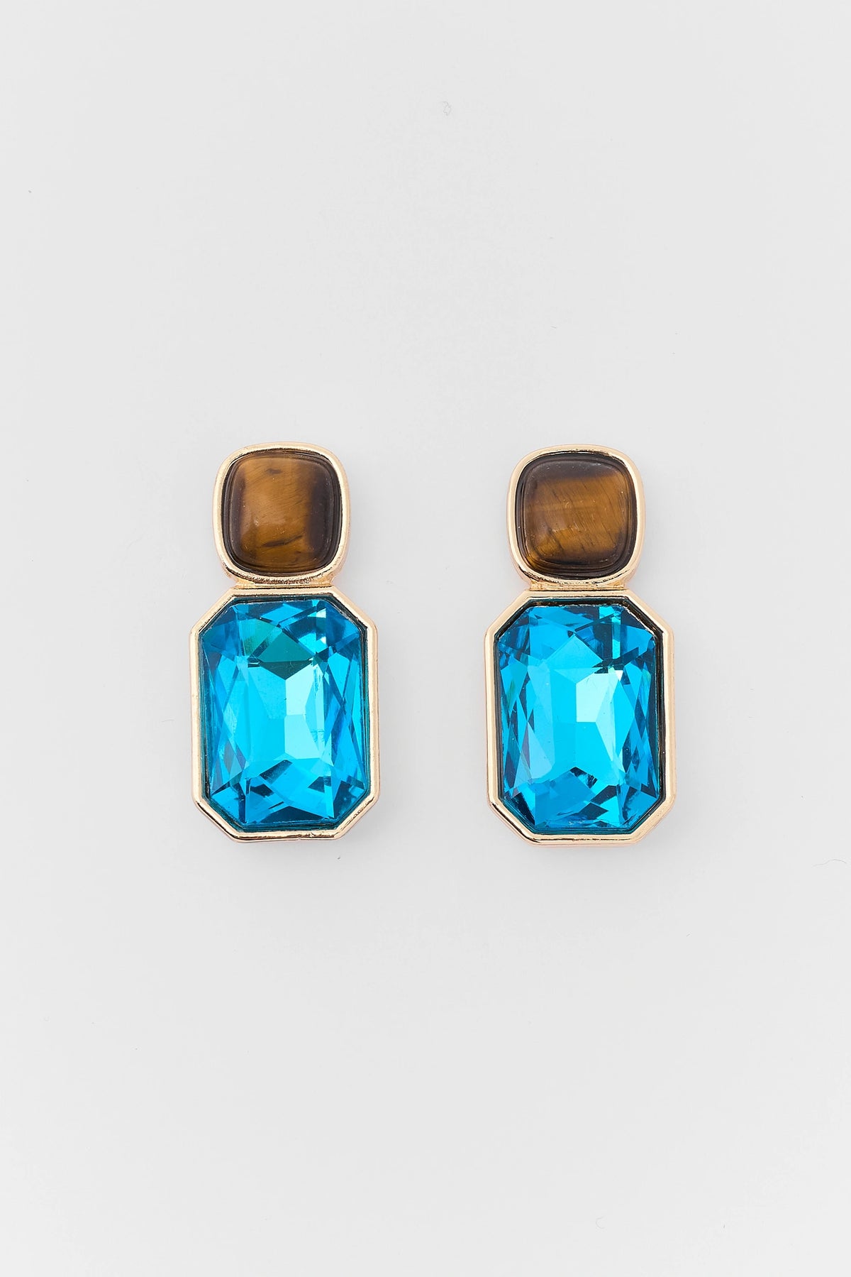 Blue Stone Drop Earrings