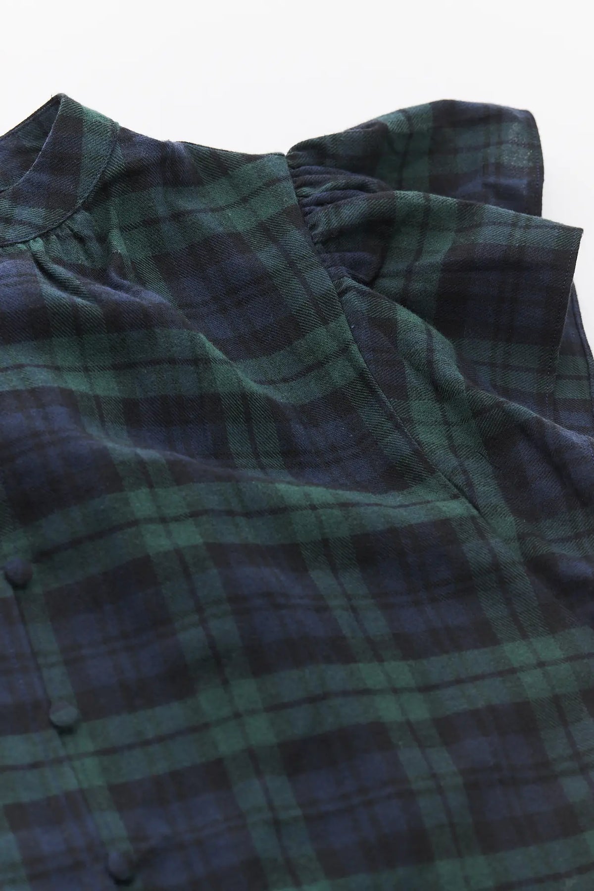 Camryn Navy Plaid Flutter Sleeve Top