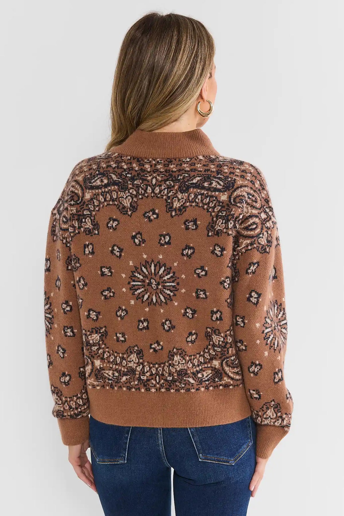 Nancy Brown Bandana Print Sweater