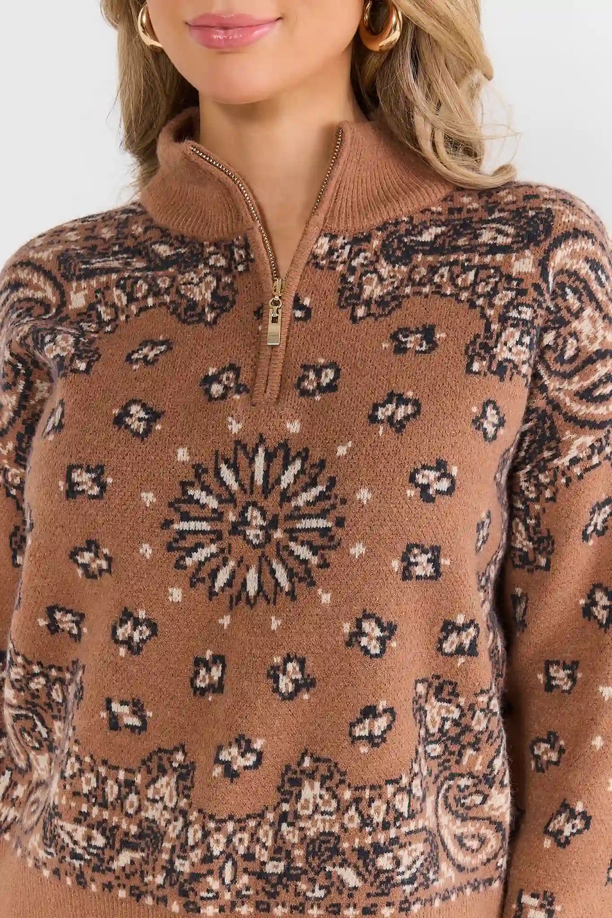 Nancy Brown Bandana Print Sweater