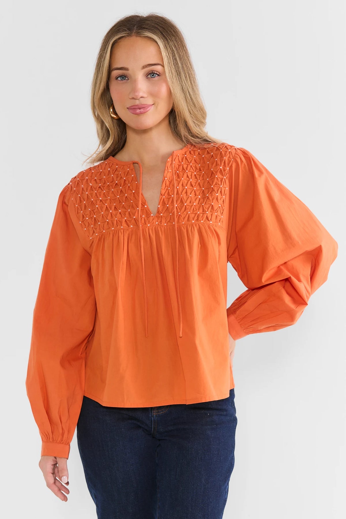 Orange Textured Top by THML