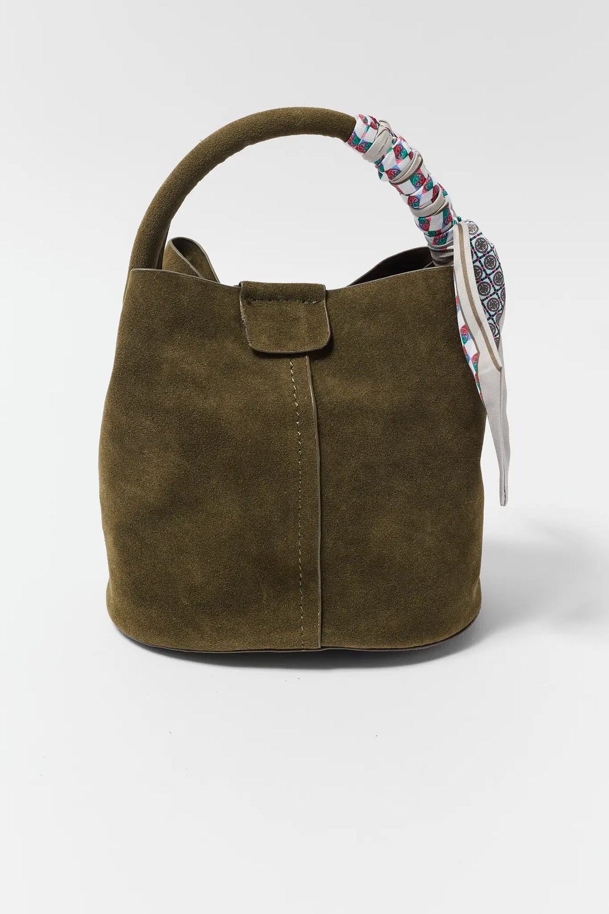 Serena Green Faux Suede Bag