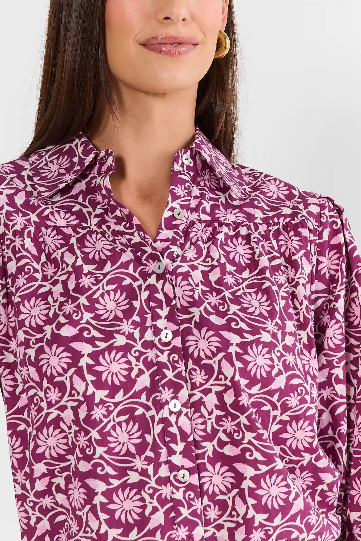 Trudy Burgundy Floral Top
