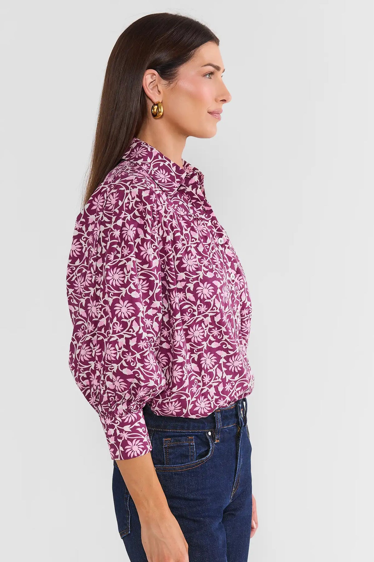 Trudy Burgundy Floral Top