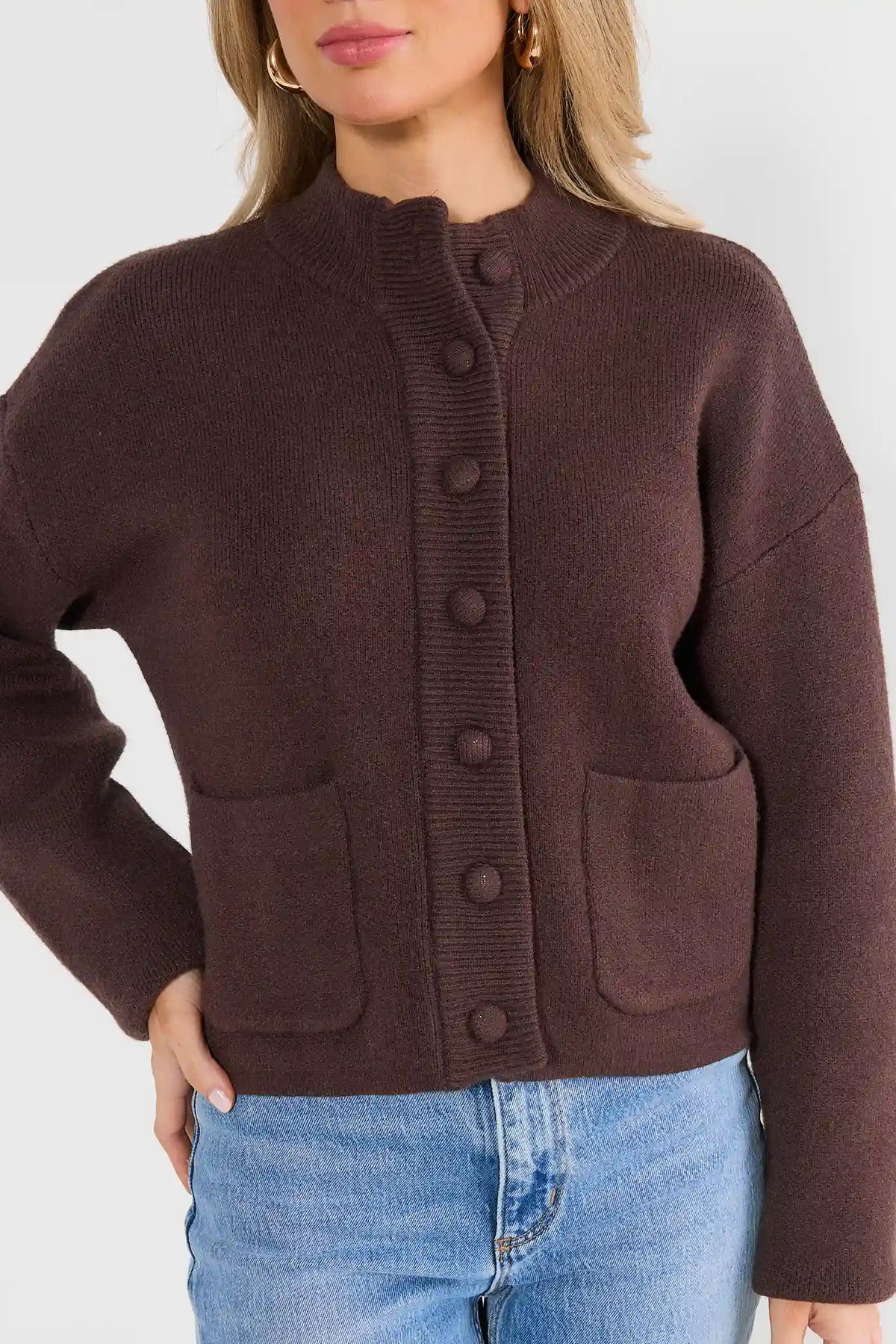 Brown Button Front Cardigan