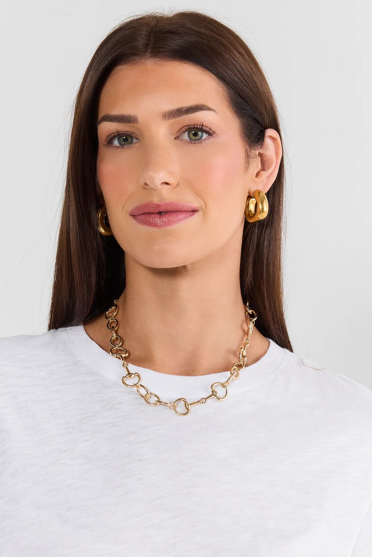 Gold Horsebit Chain Link Necklace