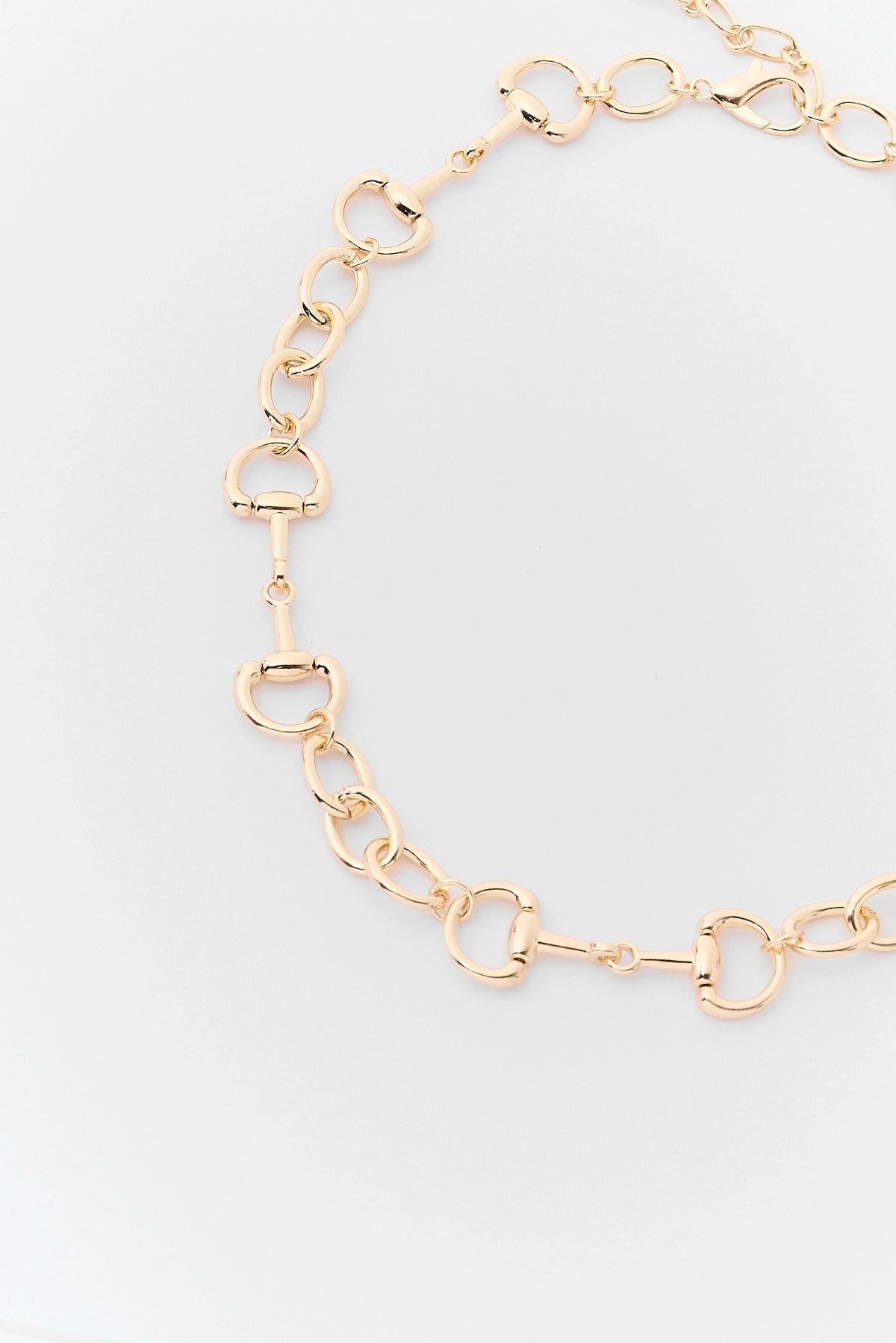 Gold Horsebit Chain Link Necklace