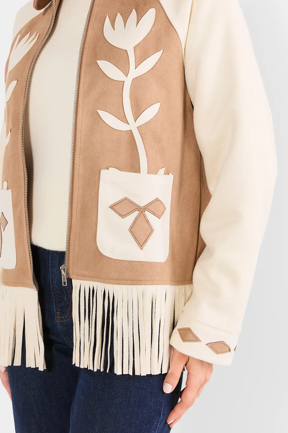 Faux Suede Fringe Jacket
