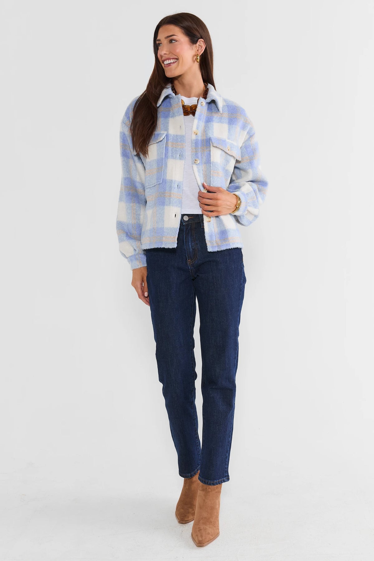 Blue Plaid Flannel Jacket