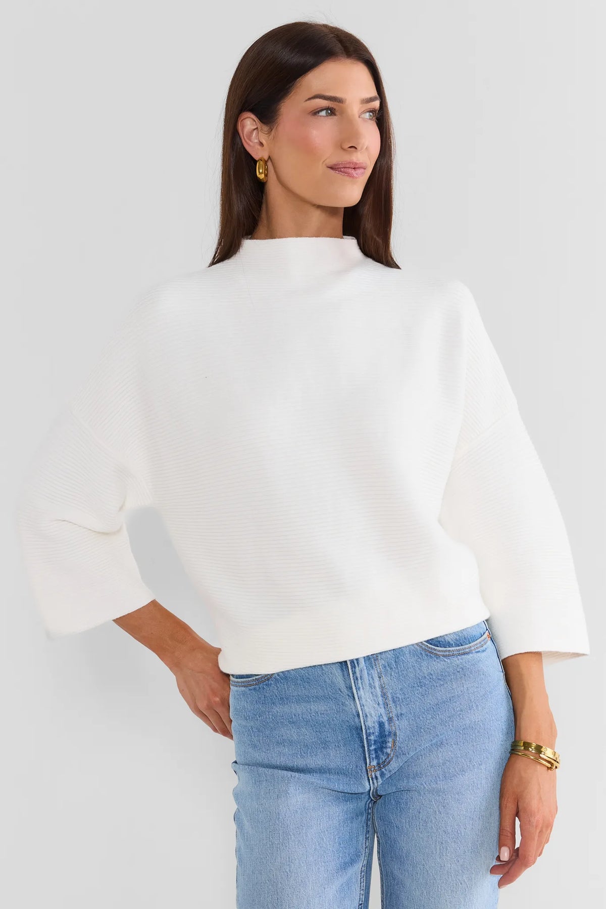 Ivory Mock Neck Sweater