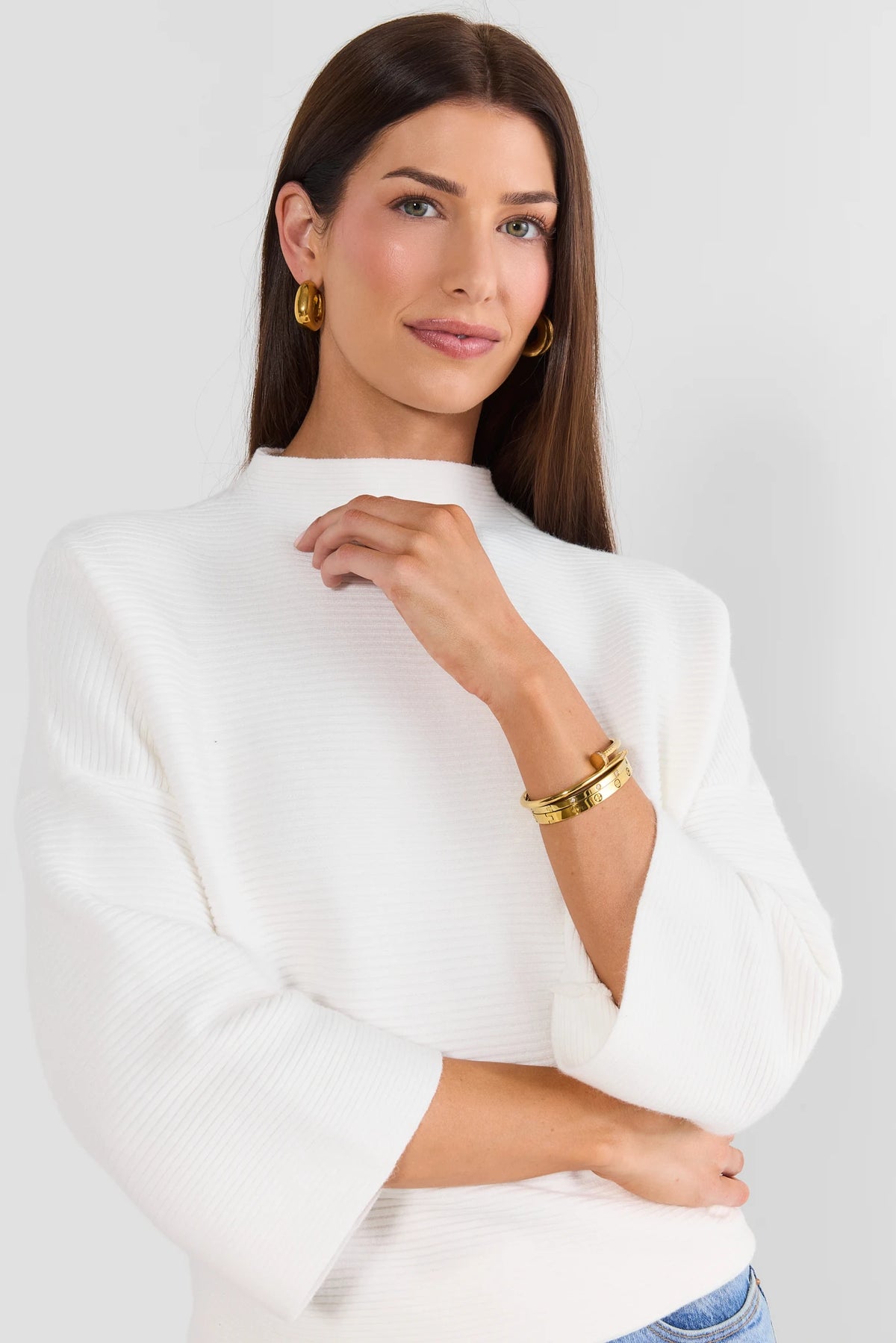 Ivory Mock Neck Sweater