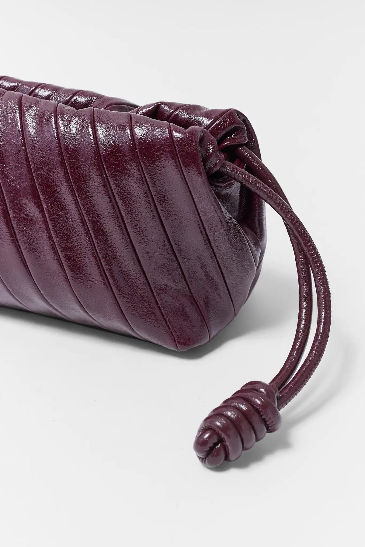 Burgundy Faux Leather Clutch Bag
