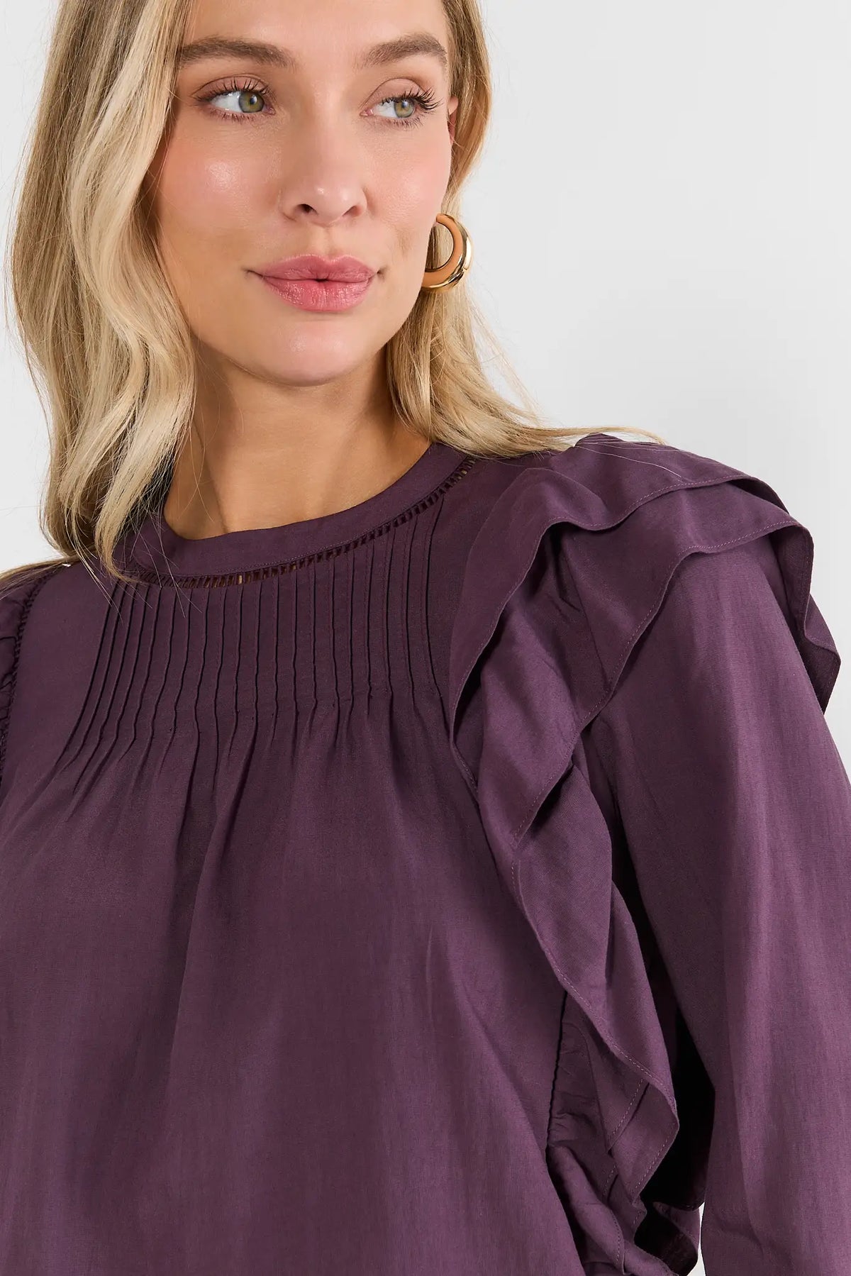 Purple Ruffle Detail Top