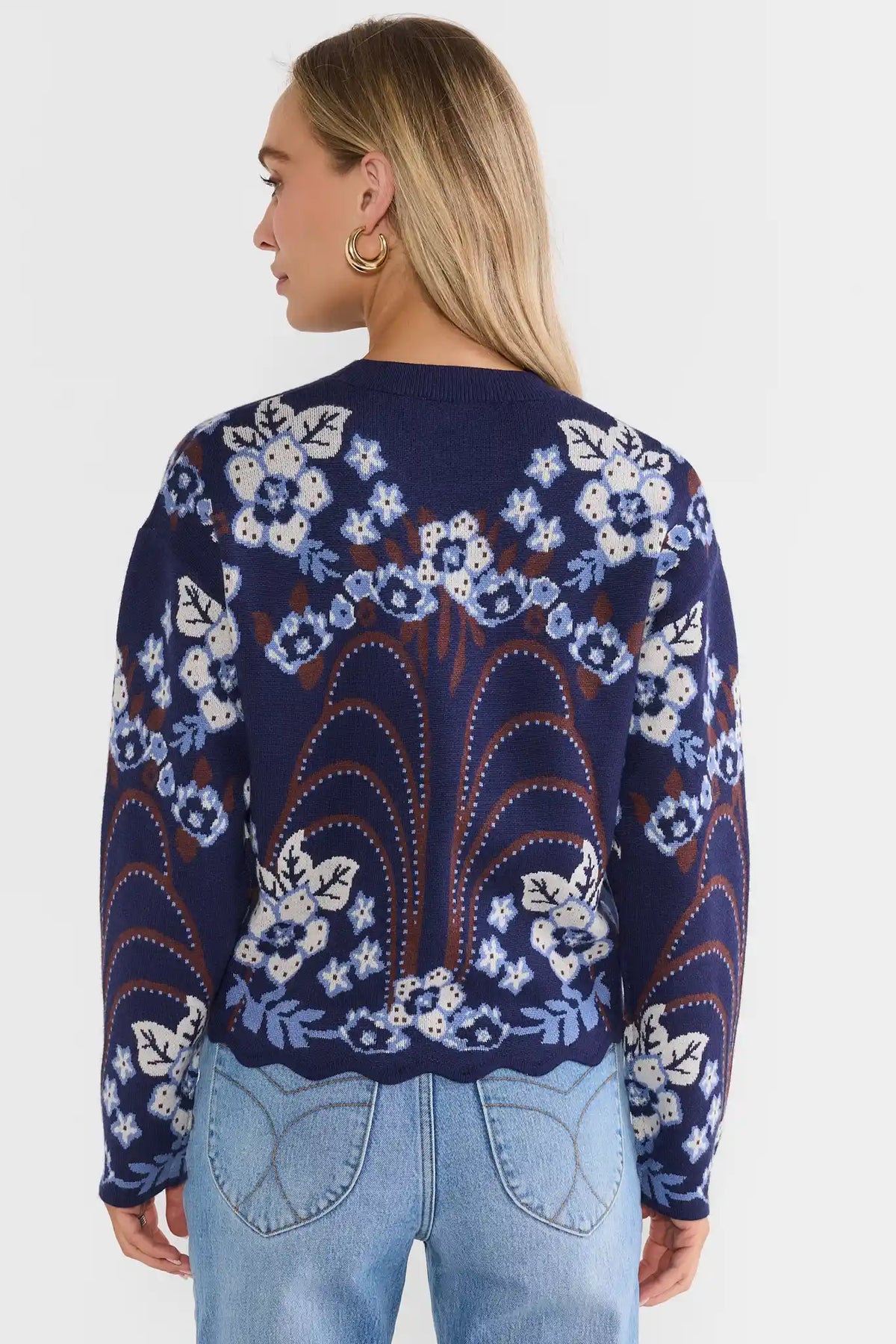 Navy Floral Sweater by THML