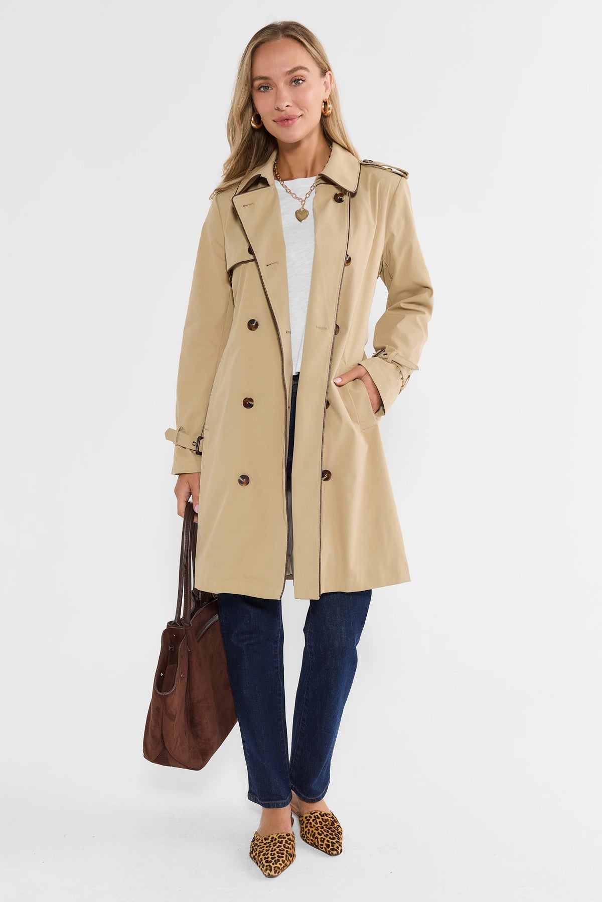 Tan Belted Trench Coat
