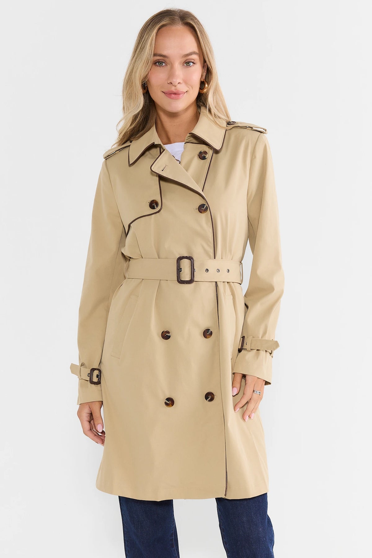 Tan Belted Trench Coat