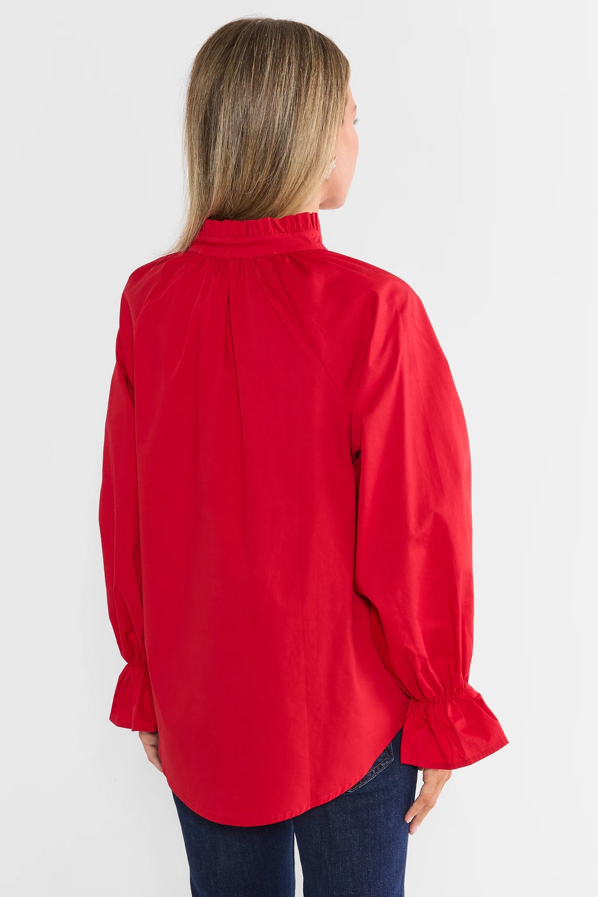 Charli Red Button Up Top
