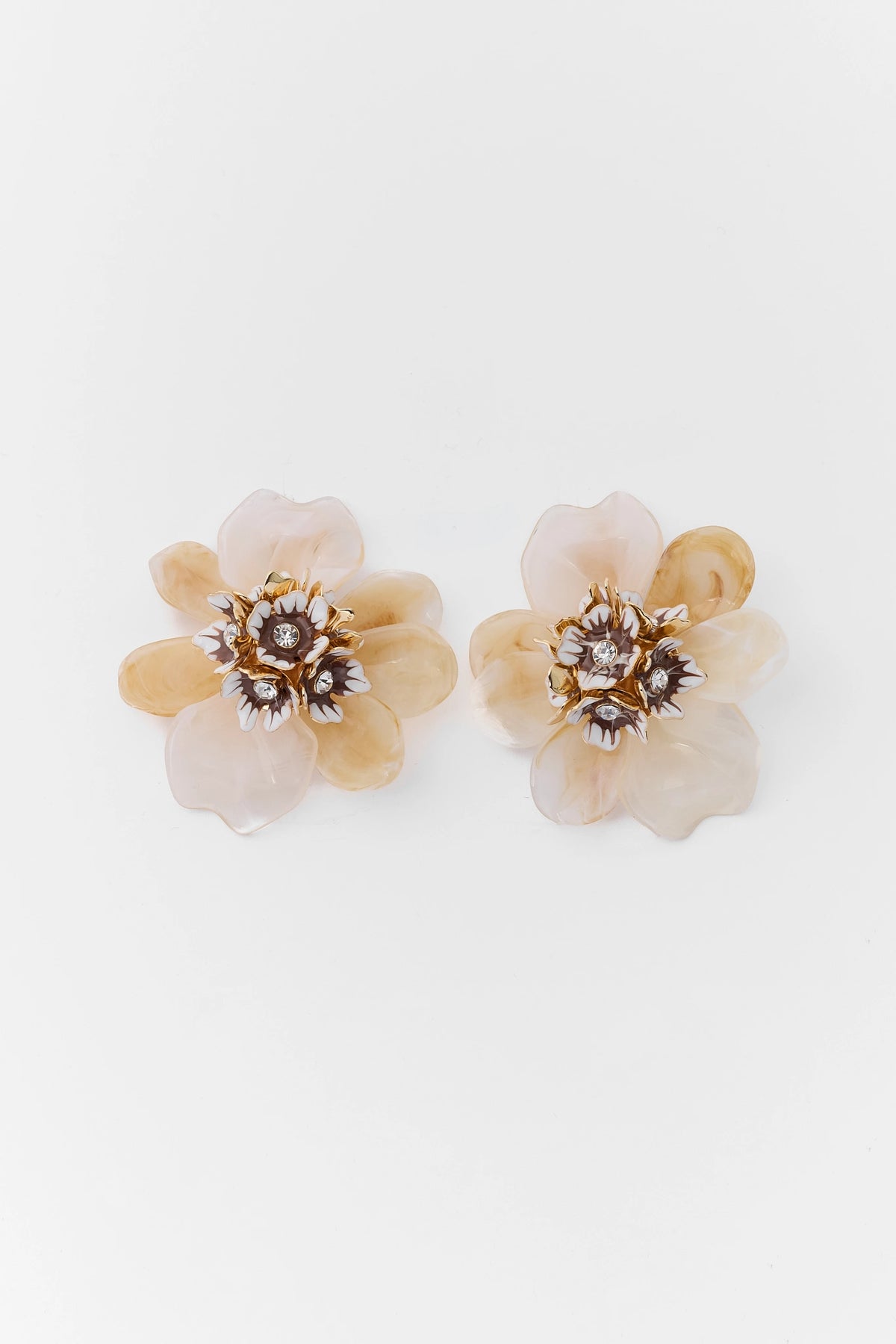 Ivory Resin Oversized Flower Studs