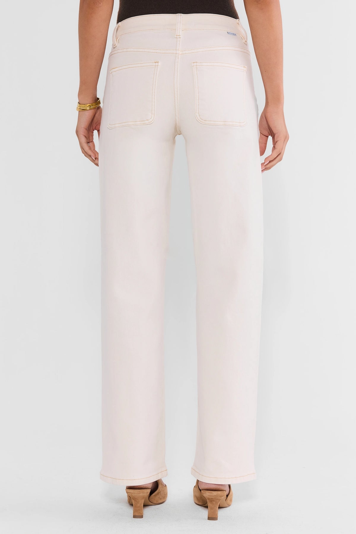 Rylee Ecru Straight Ankle Jeans