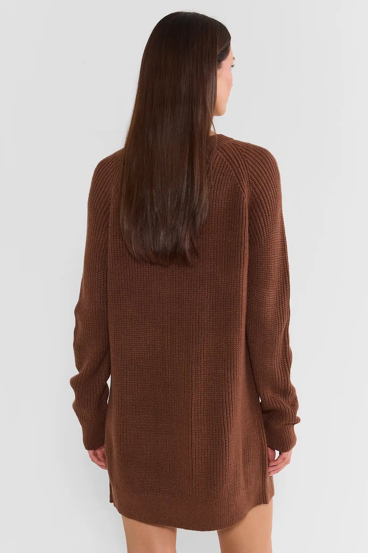 Brown Short Sweater Dress