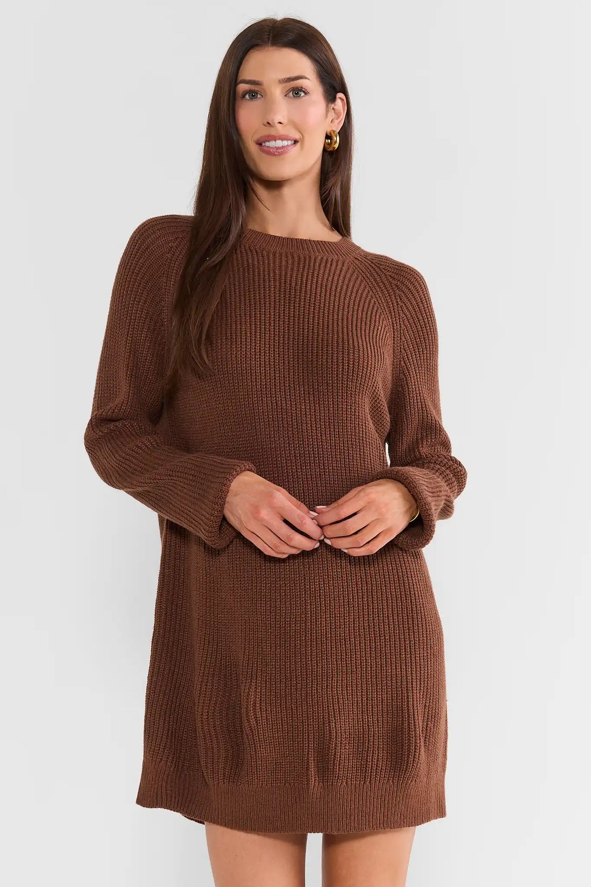 Brown Short Sweater Dress