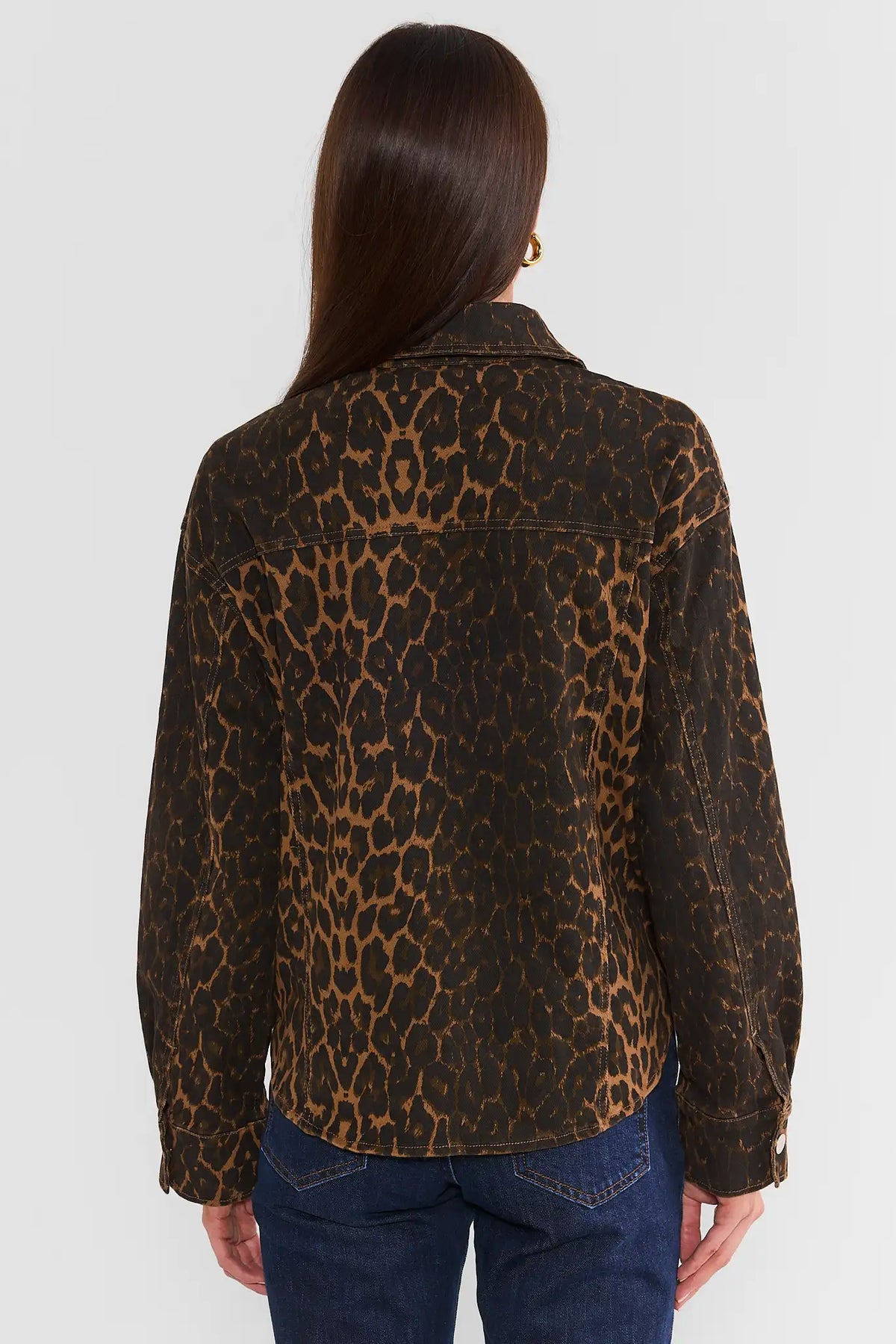 Leopard Print Denim Jacket