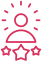 pink person icon with stars