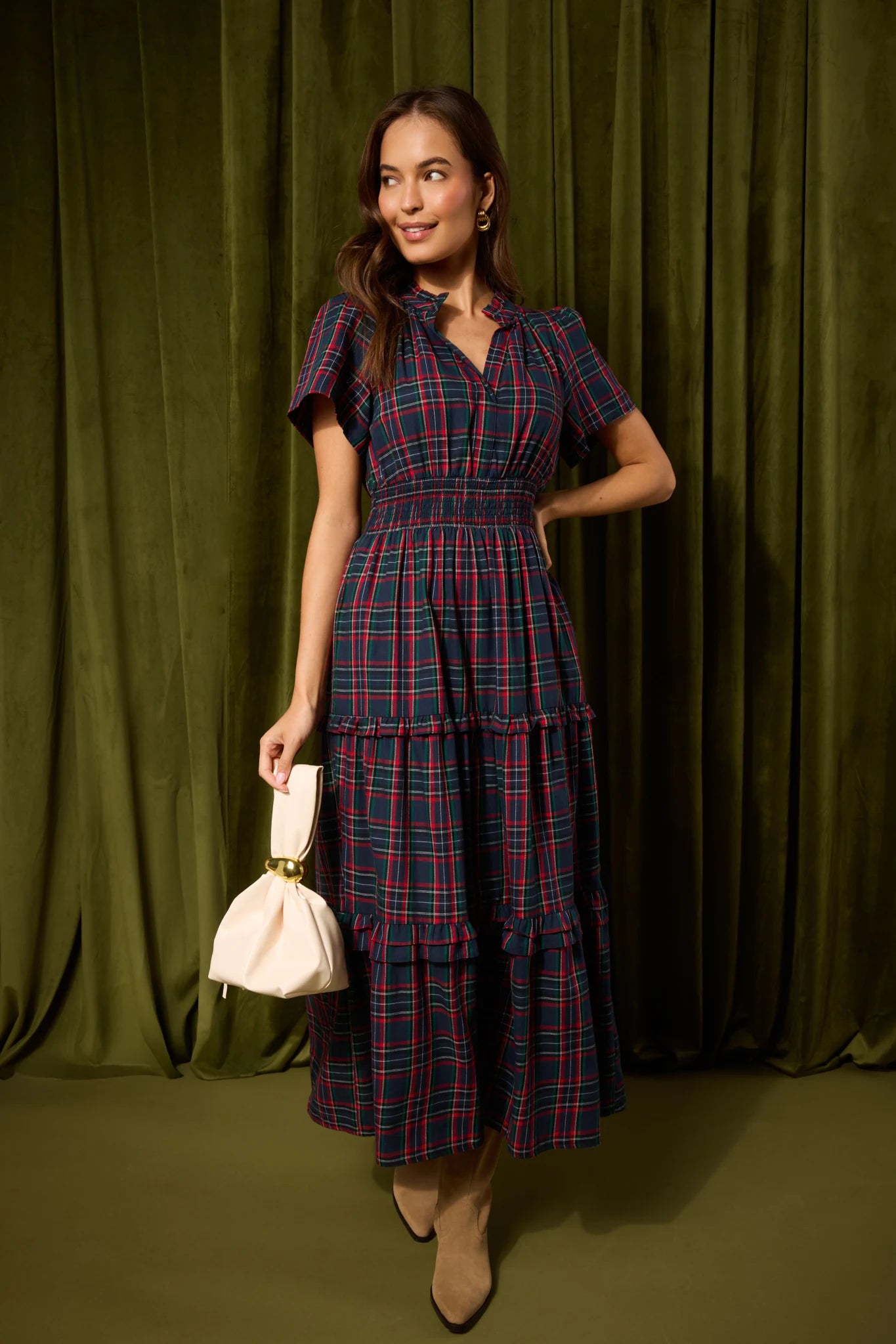 Delise Plaid Maxi Dress