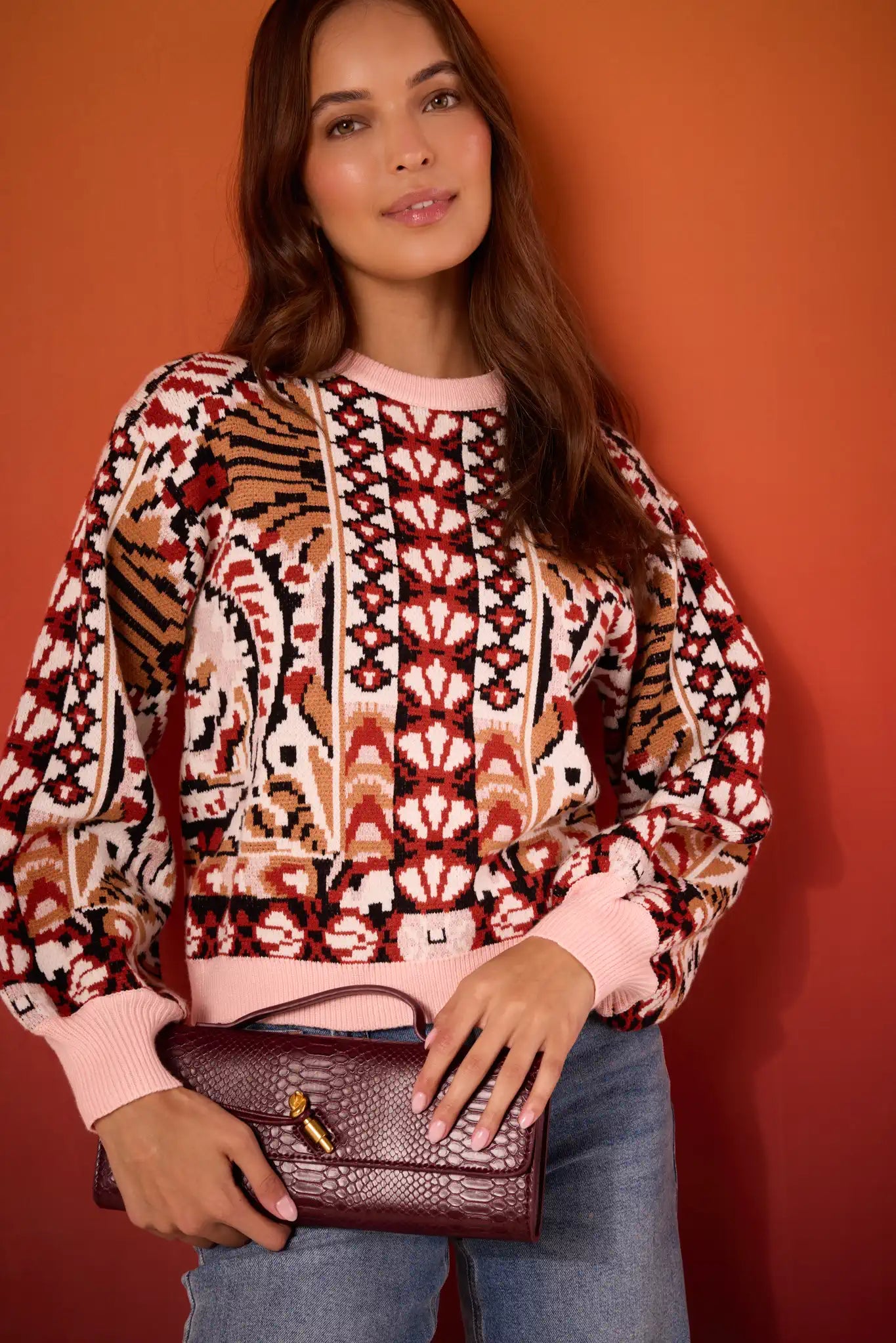 Freya Printed Knit Sweater