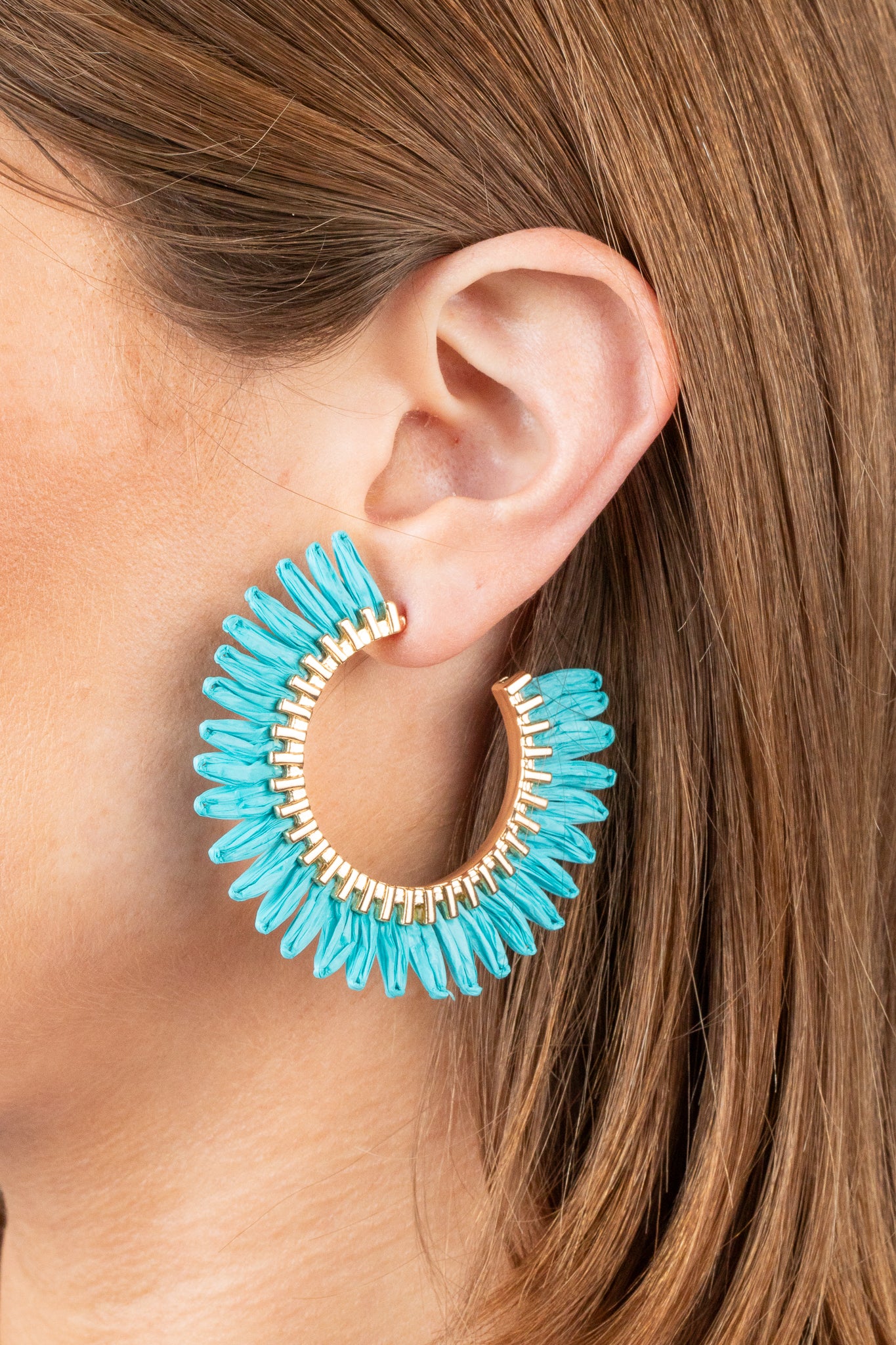 Betsy Hoop Earrings- Turquoise