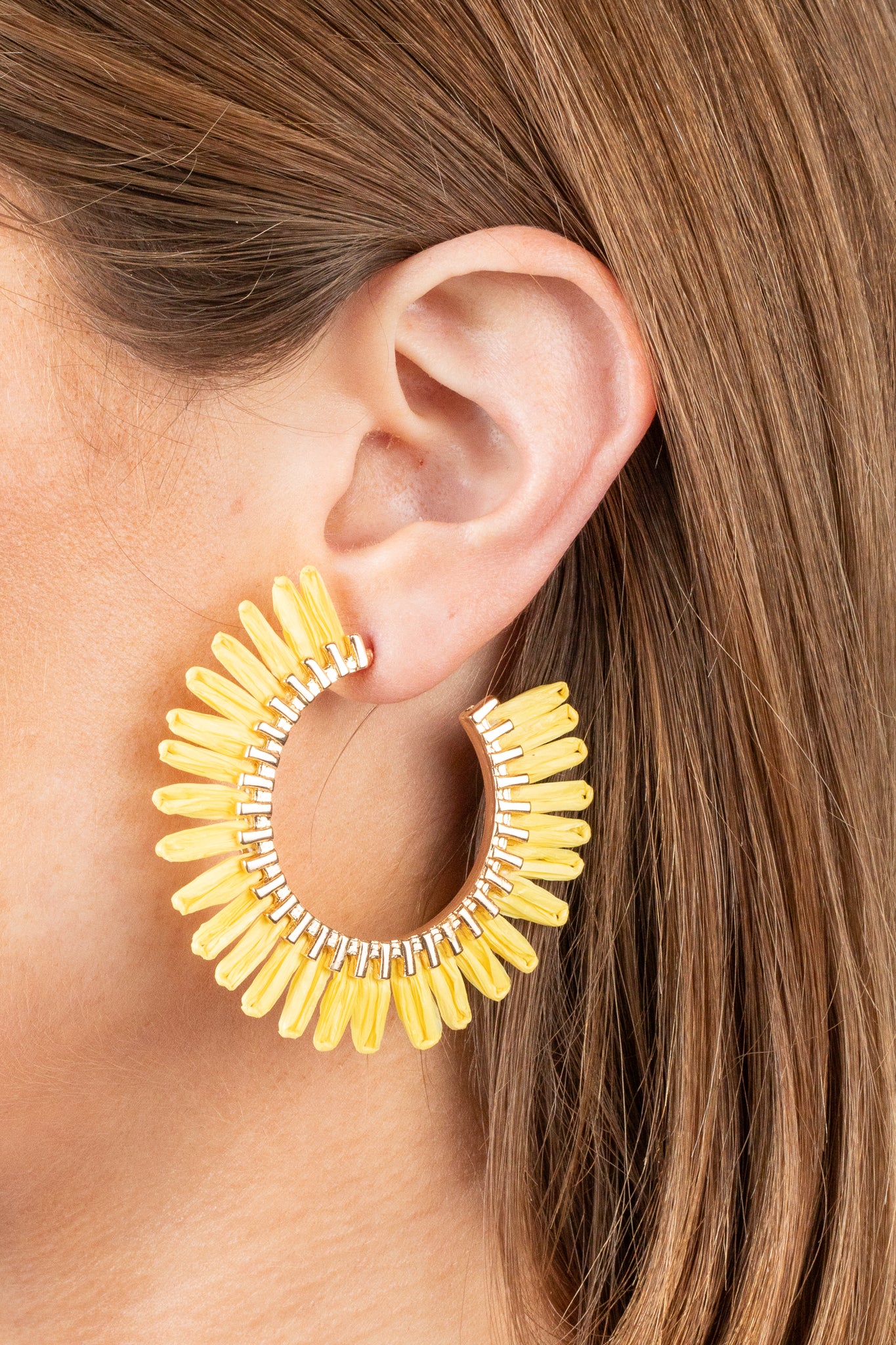 Betsy Hoop Earrings- Yellow