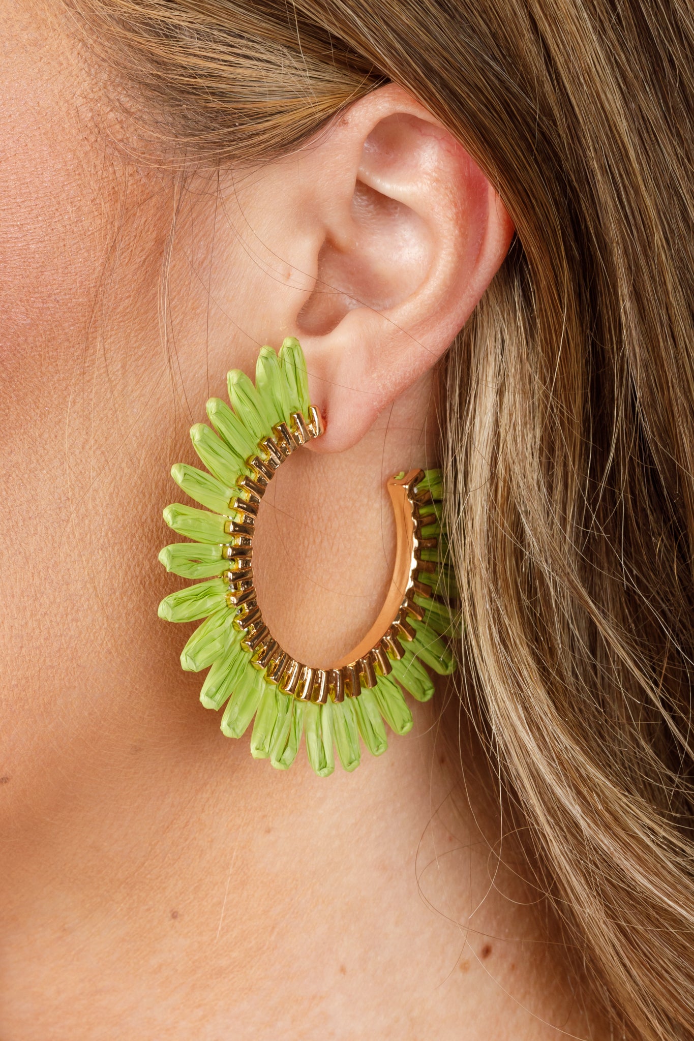 Betsy Hoop Earrings- Green