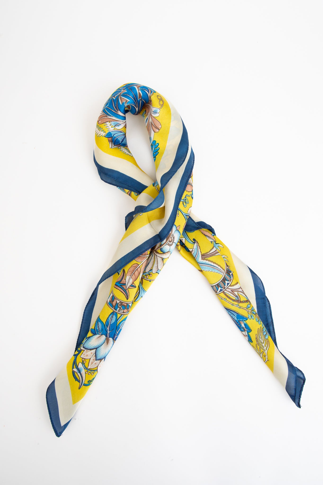 Fiona Floral Print Scarf- Yellow