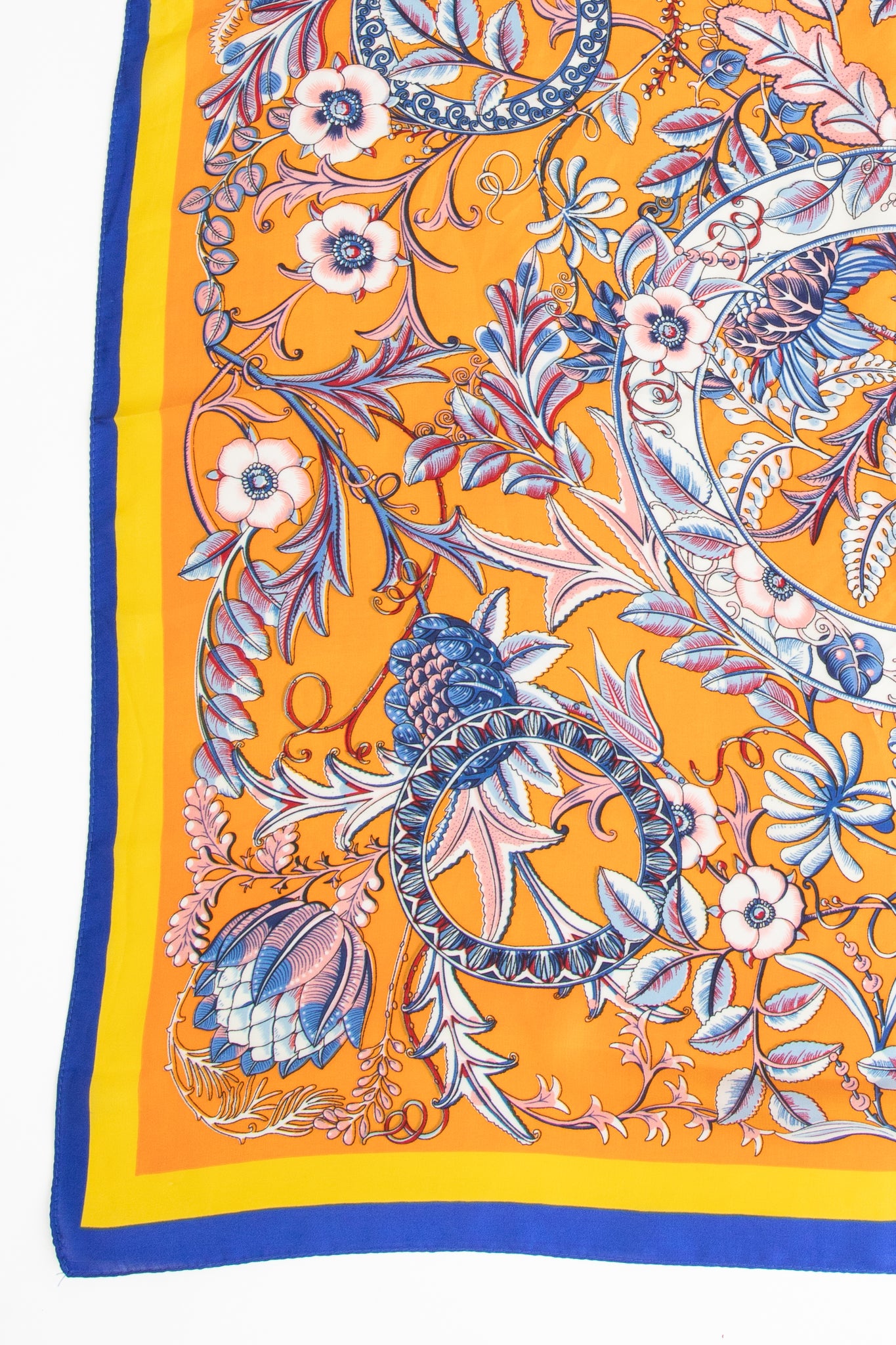 Fiona Floral Print Scarf- Orange